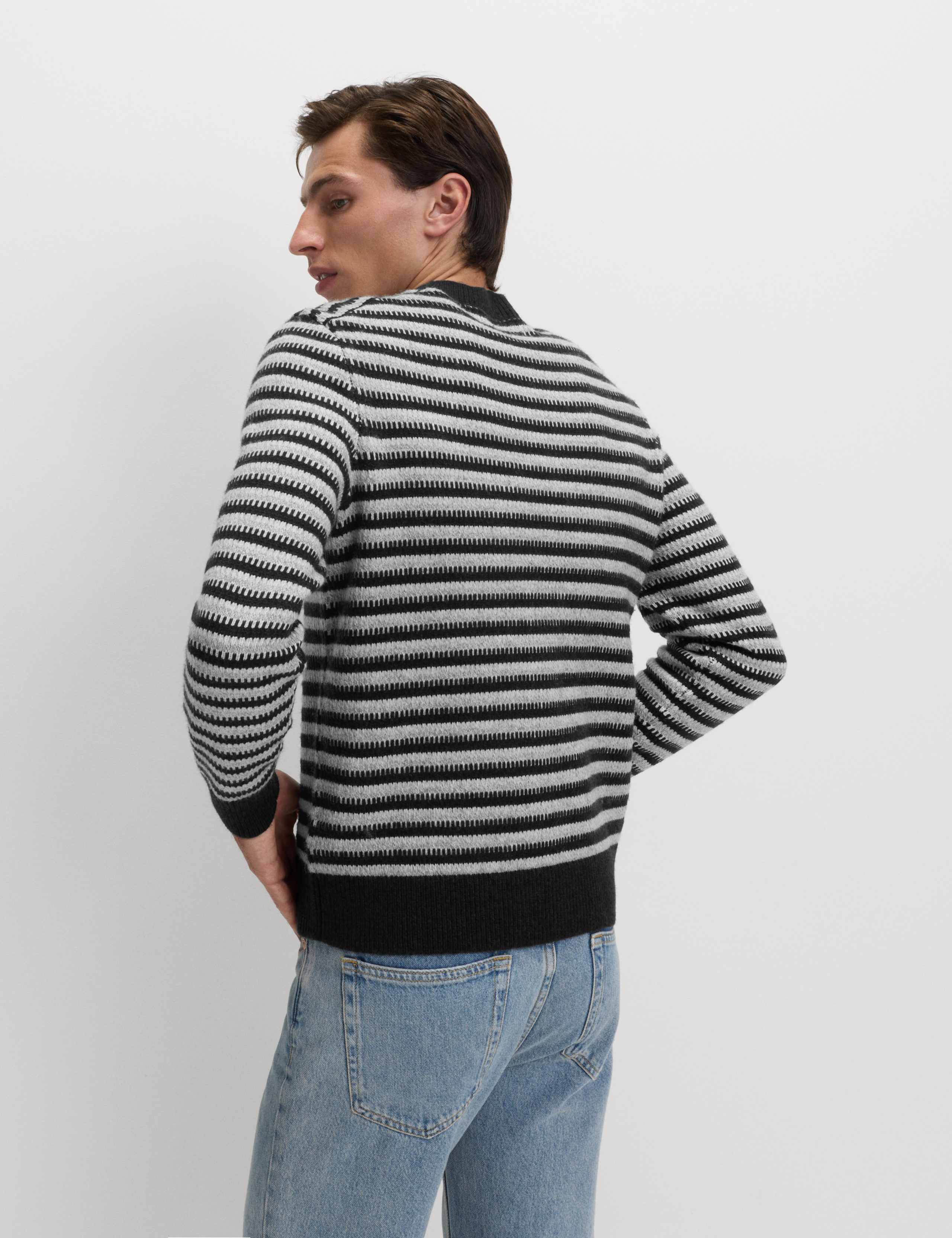 Lambswool Blend Striped Crew Neck Jumper 5 of 5