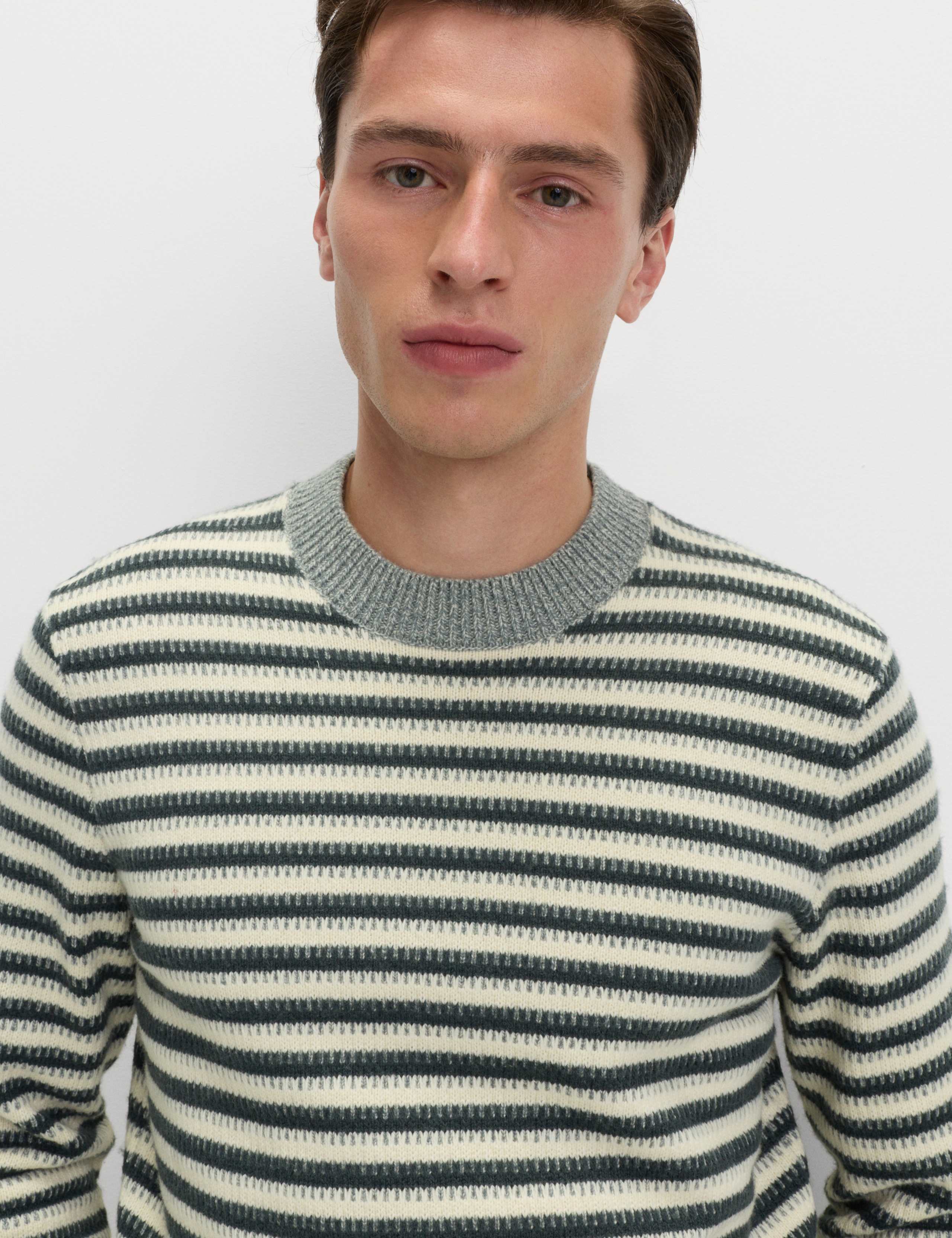 Lambswool Blend Striped Crew Neck Jumper 6 of 6