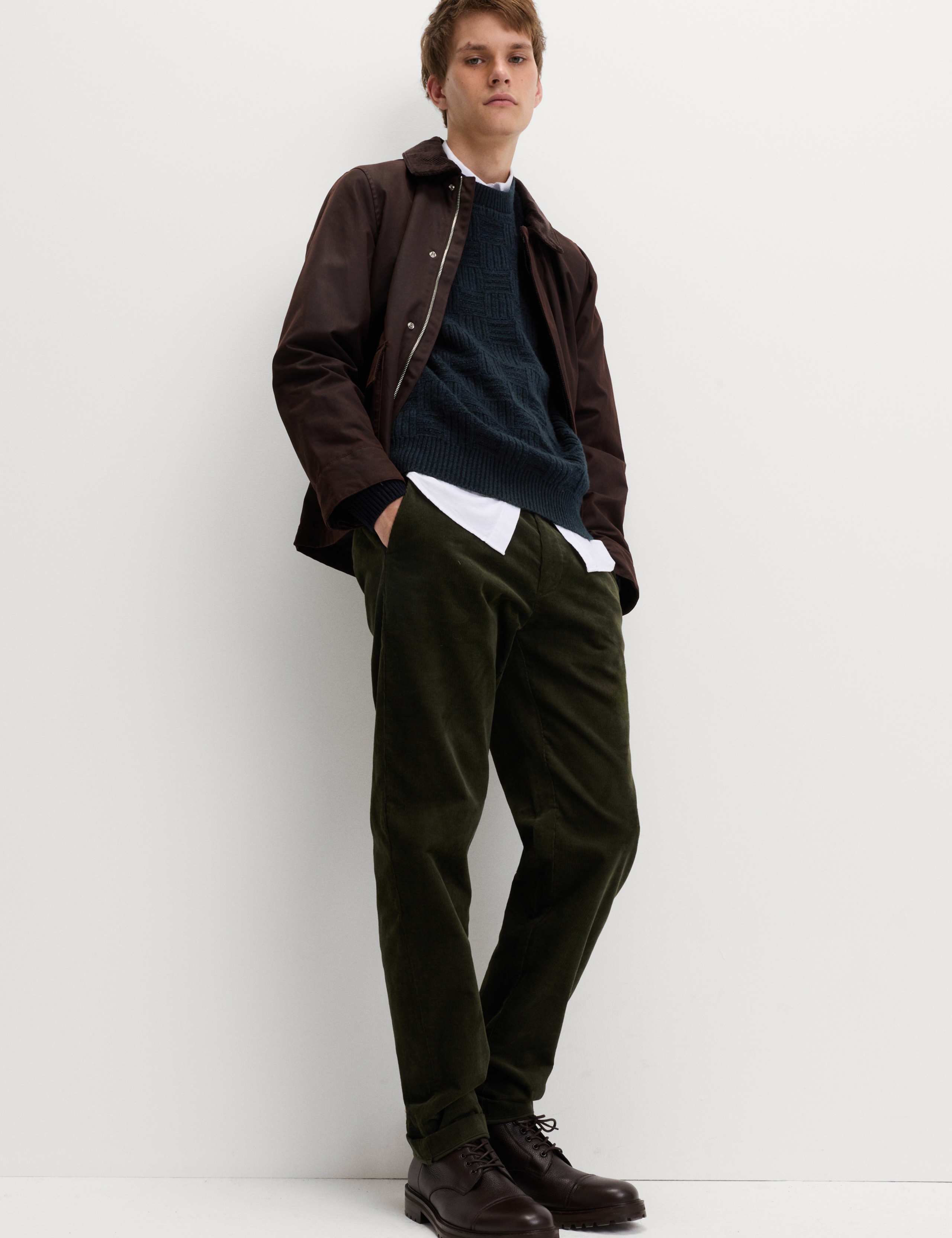 Lambswool Blend Basket Stitch Crew Neck Jumper 3 of 5