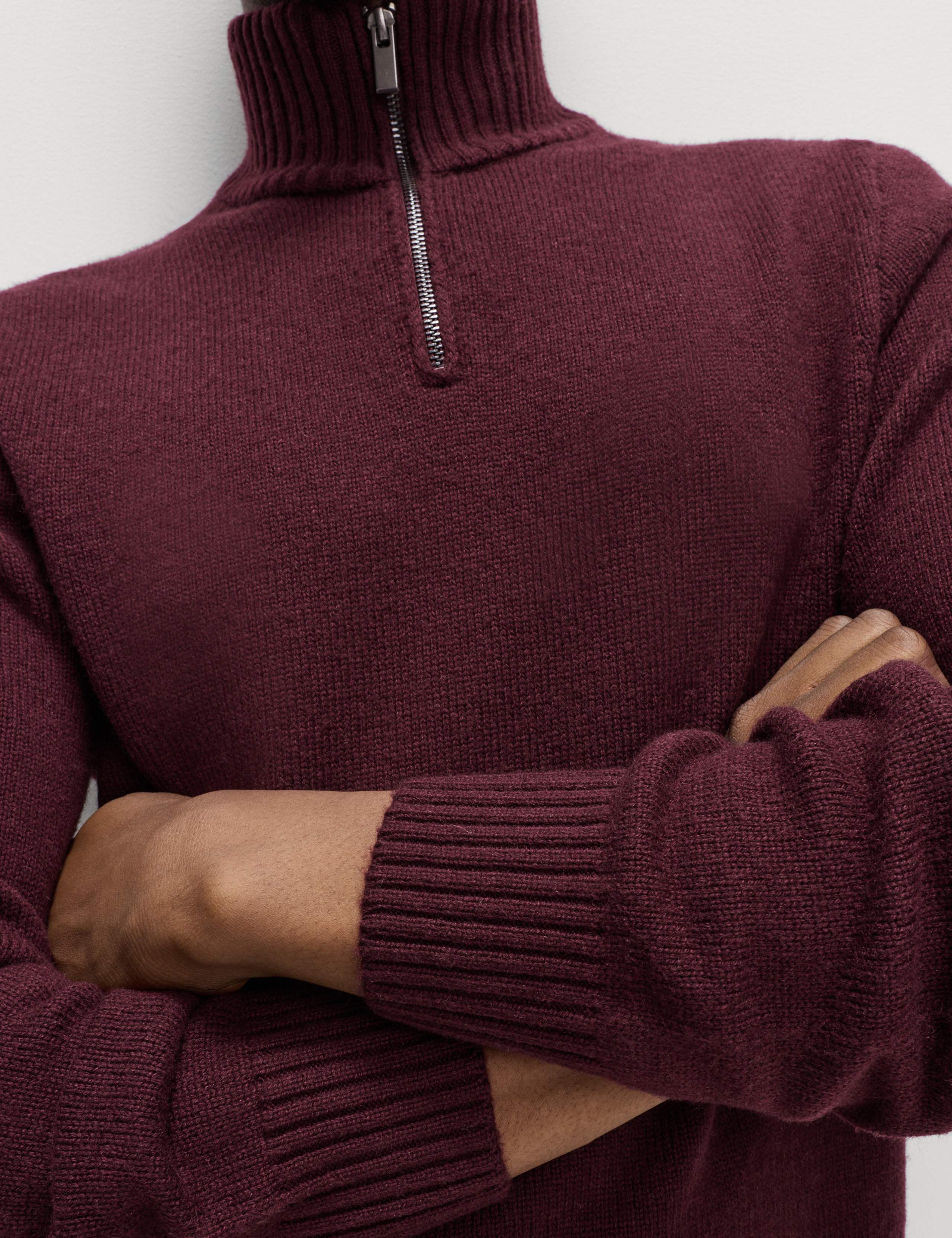 Lambswool Blend Funnel Neck Half Zip Jumper 3 of 5