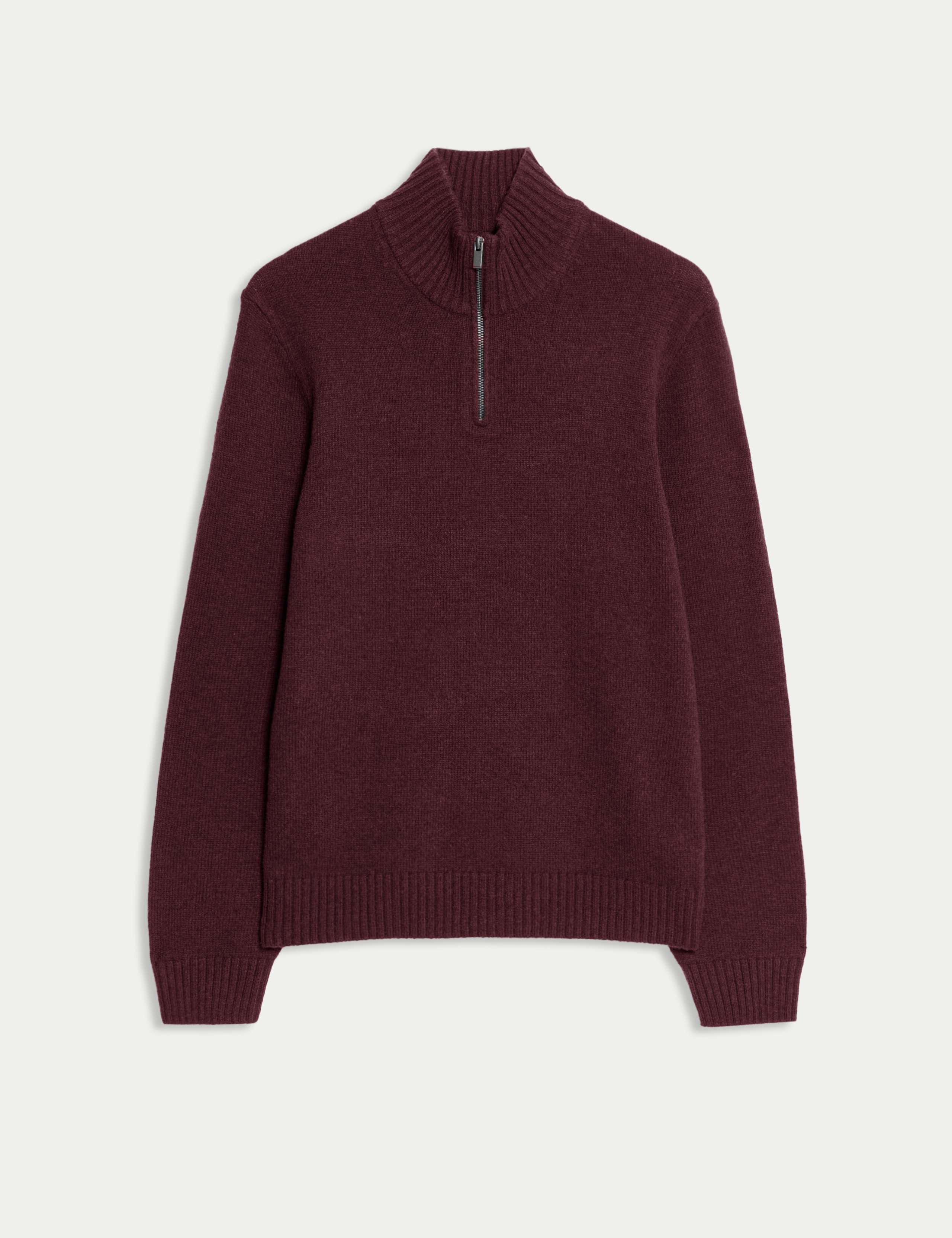 Lambswool Blend Funnel Neck Half Zip Jumper 2 of 5