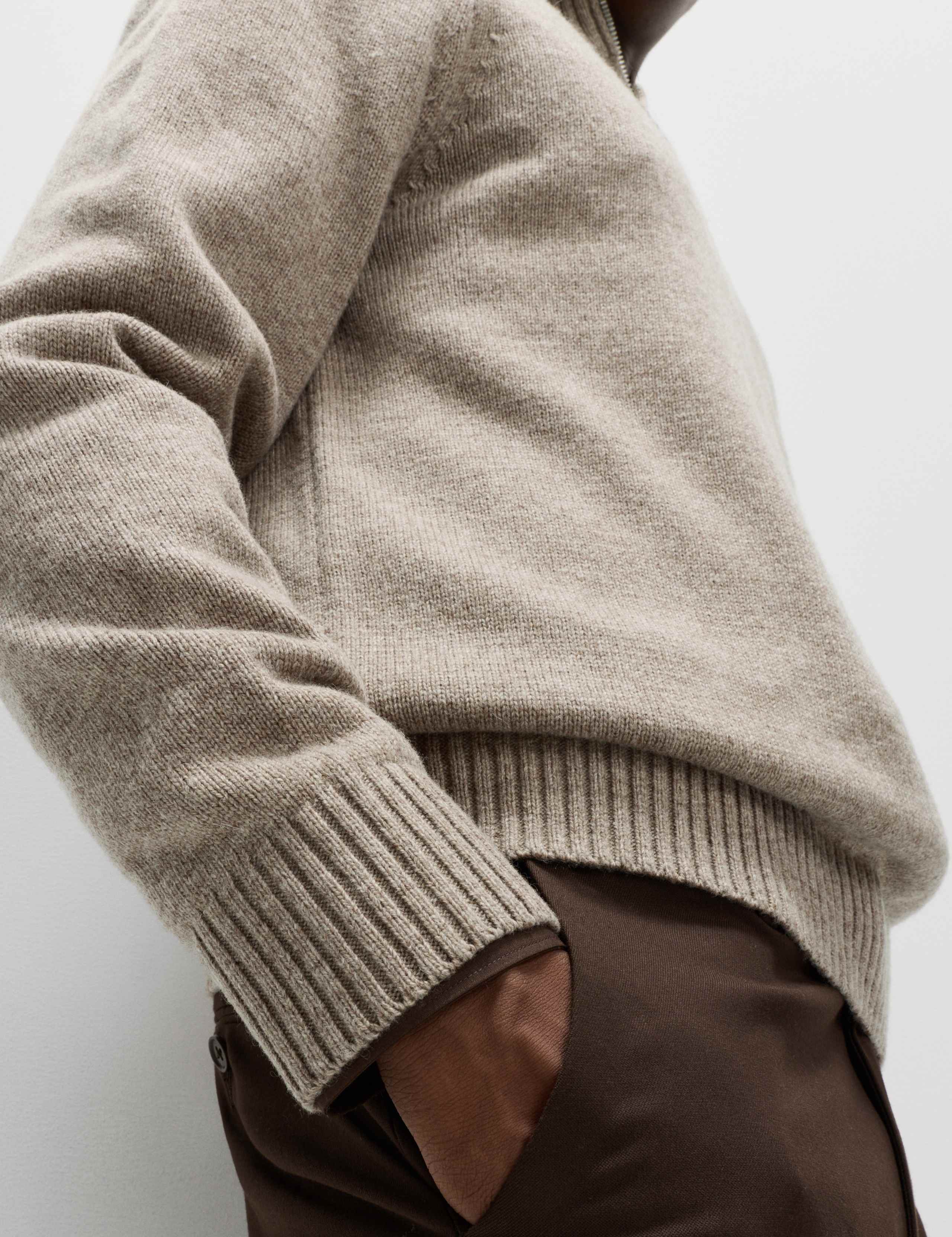 Lambswool Blend Funnel Neck Half Zip Jumper 3 of 6