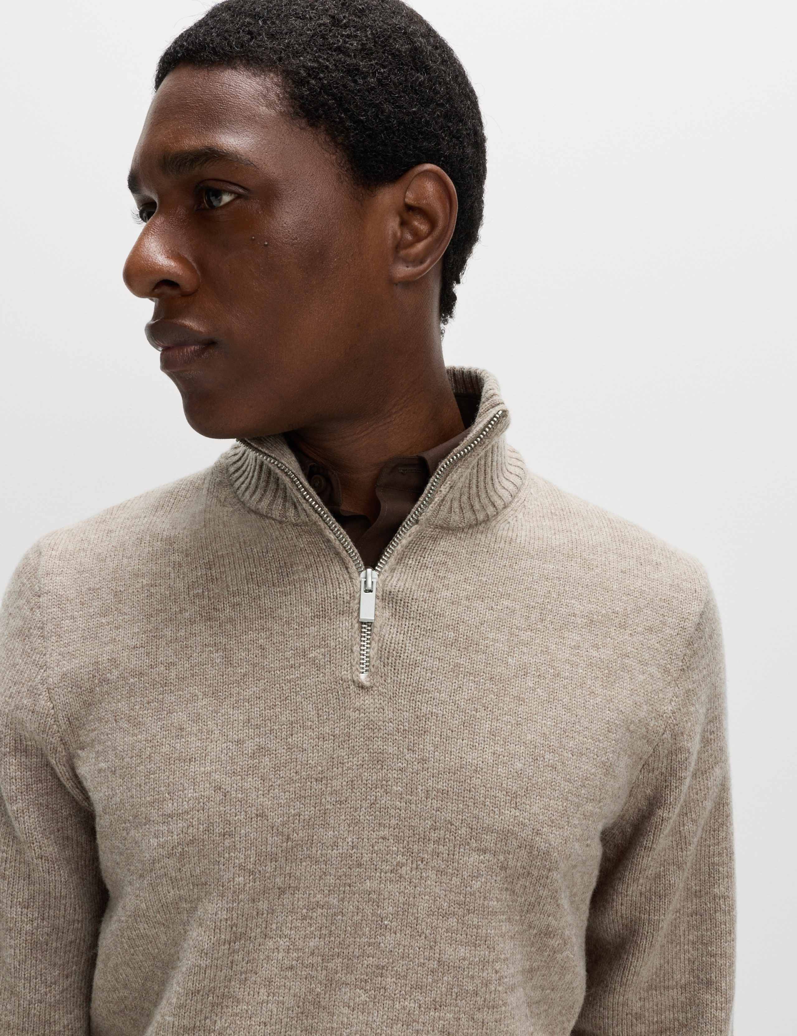 Lambswool Blend Funnel Neck Half Zip Jumper 4 of 6
