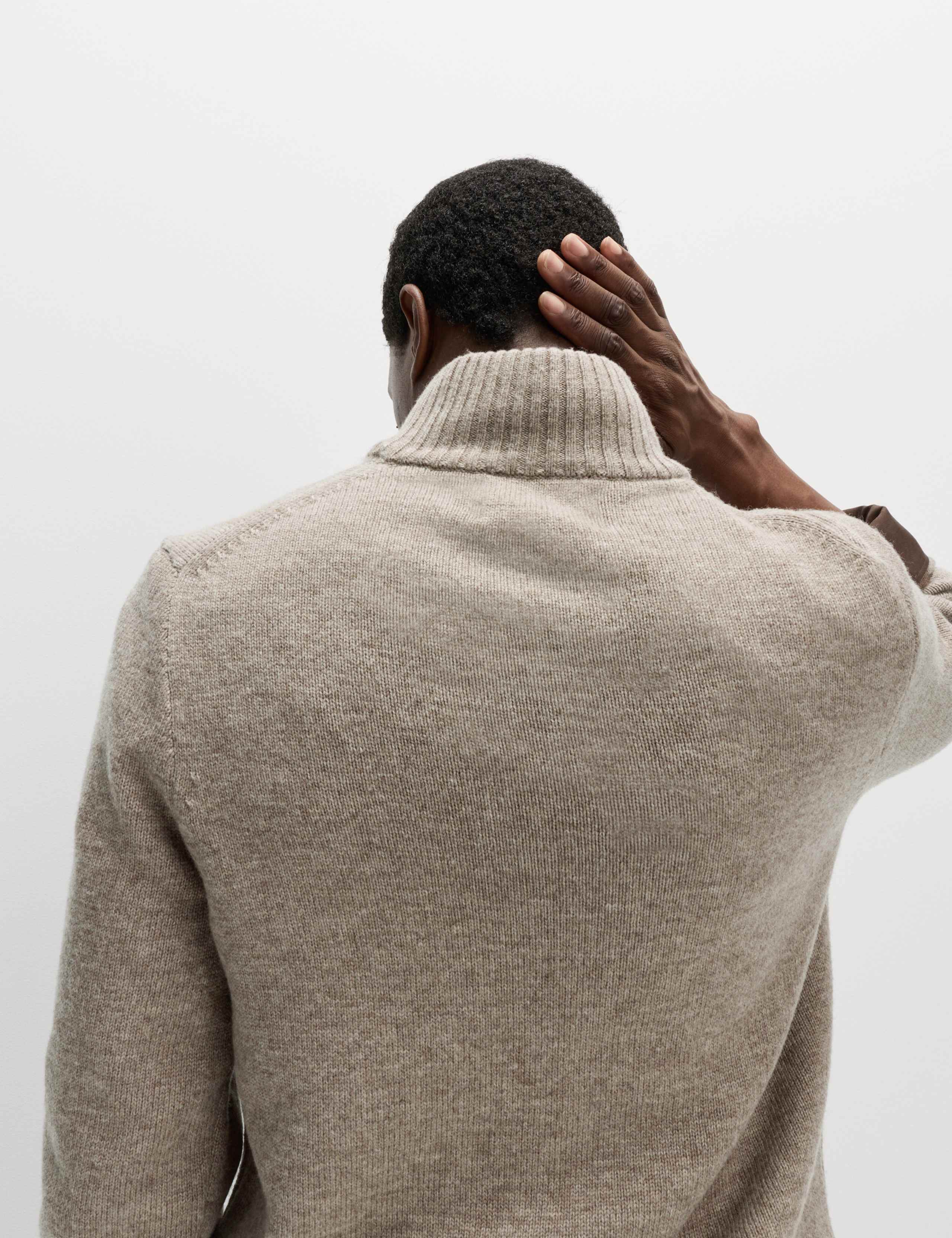 Lambswool Blend Funnel Neck Half Zip Jumper 5 of 6