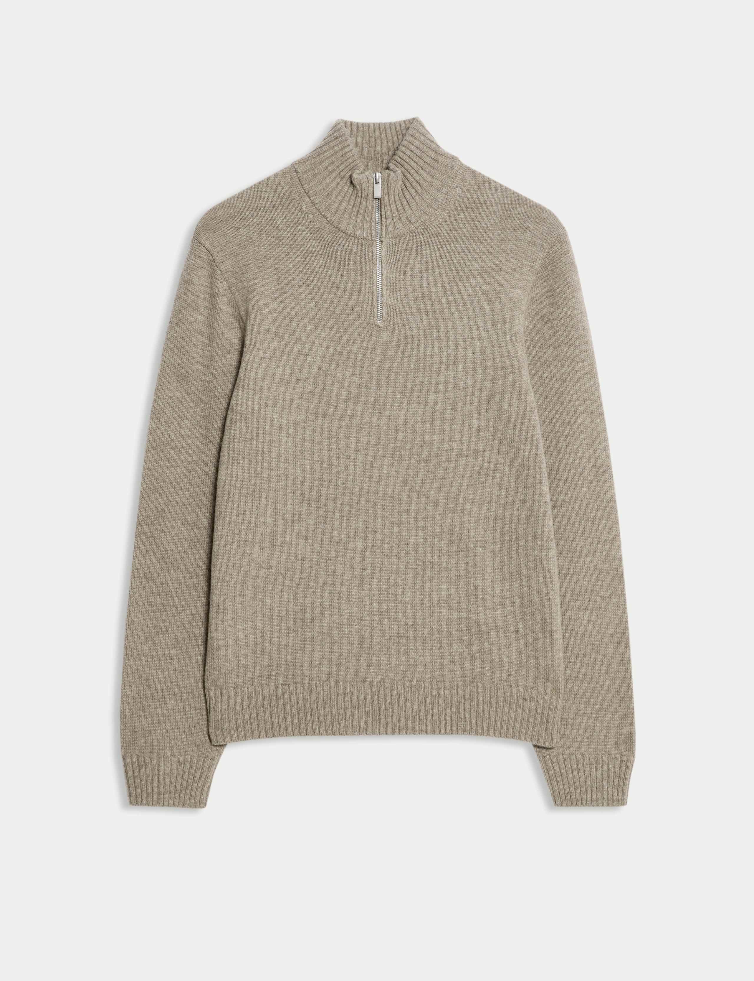 Lambswool Blend Funnel Neck Half Zip Jumper 2 of 6