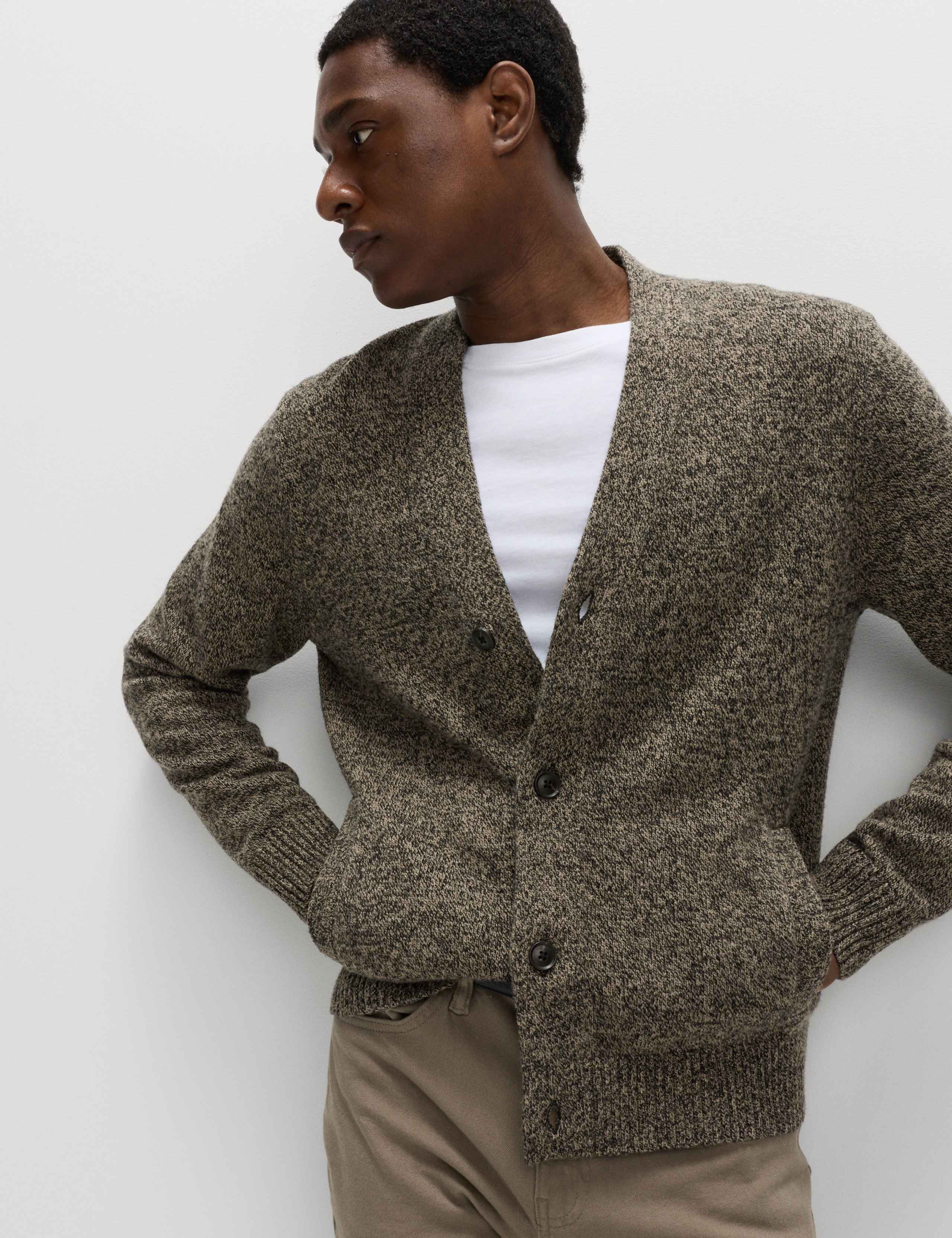 Lambswool Blend V-Neck Cardigan 3 of 5