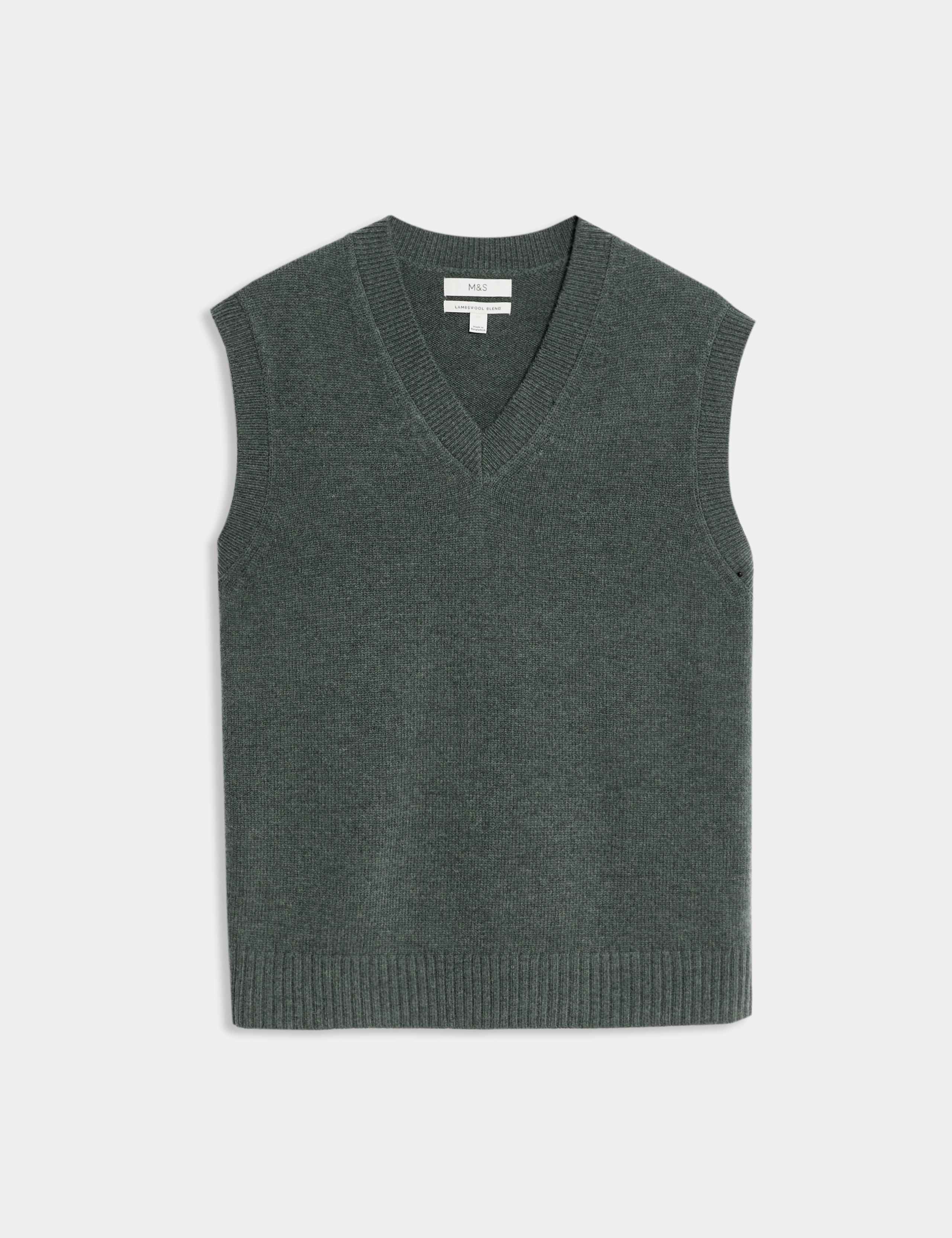 Lambswool Blend V-Neck Knitted Vest 2 of 7