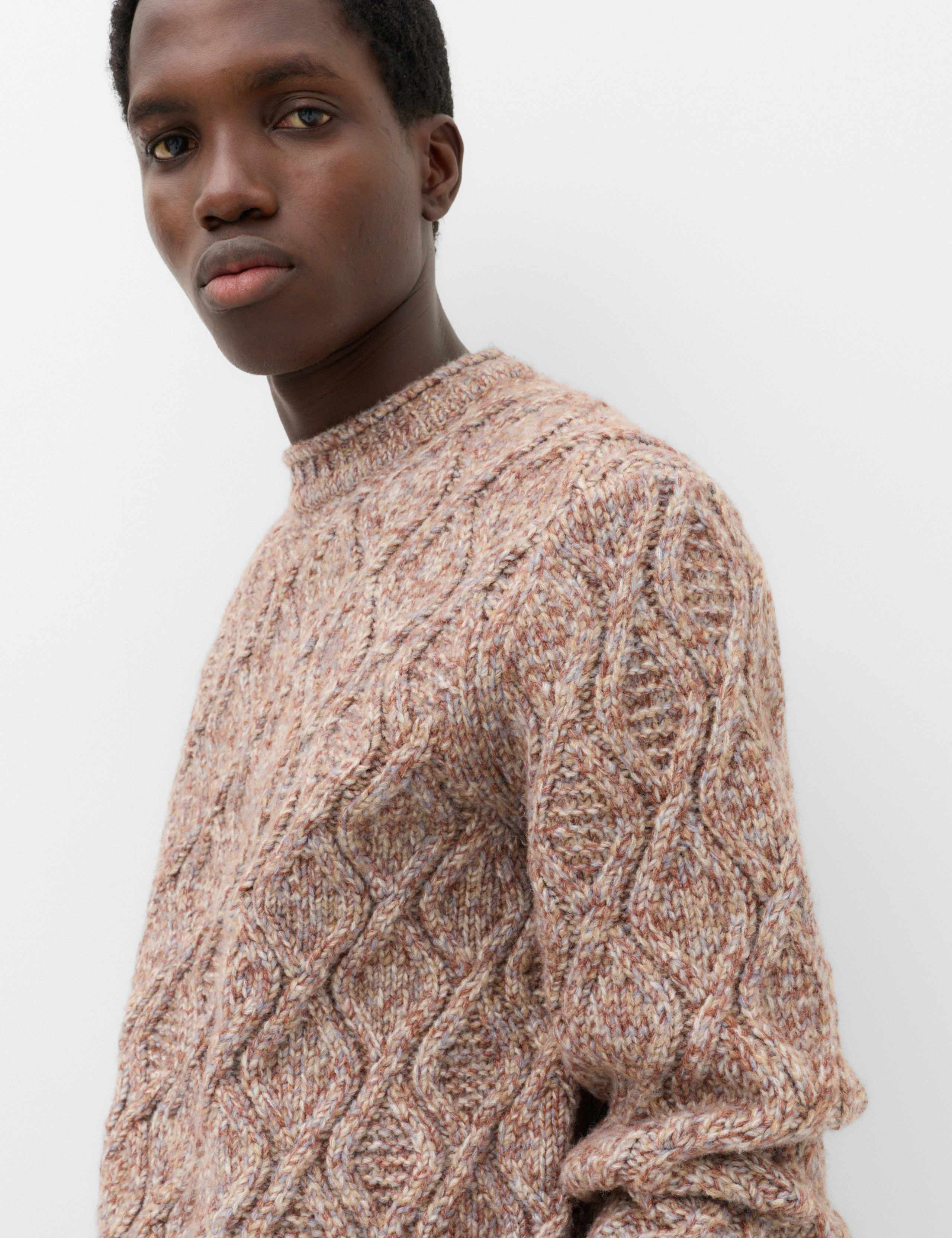Cable Crew Neck Jumper with Wool 3 of 6