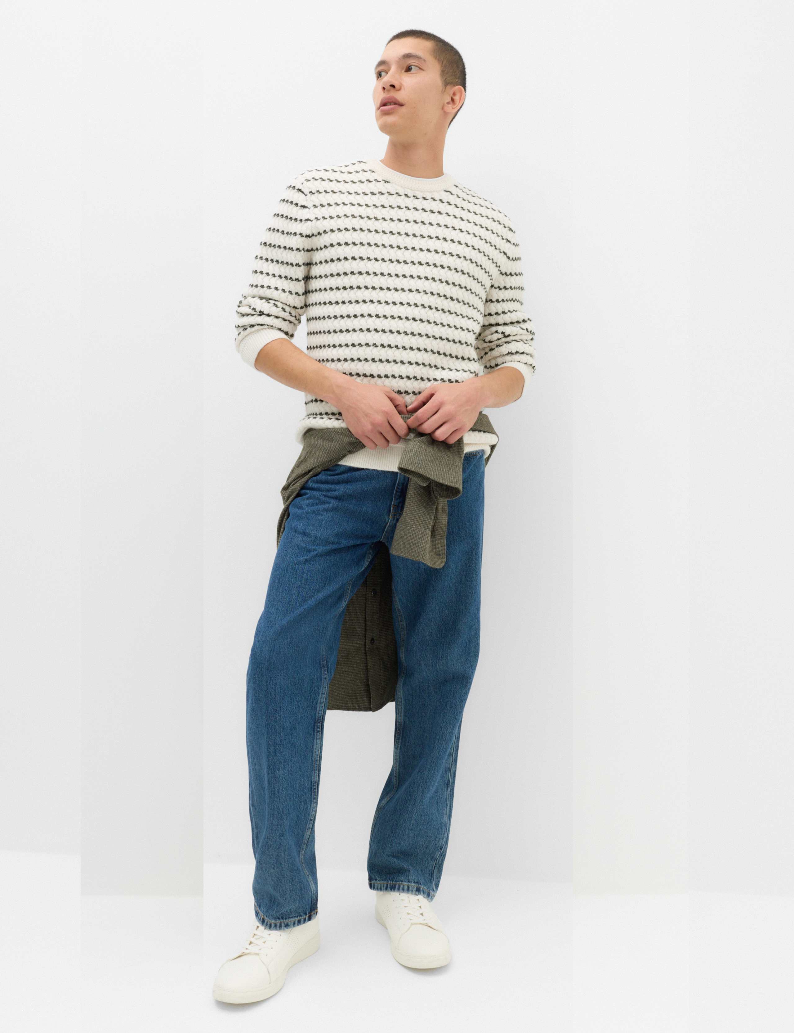 Wool Blend Striped Crew Neck Jumper 6 of 6