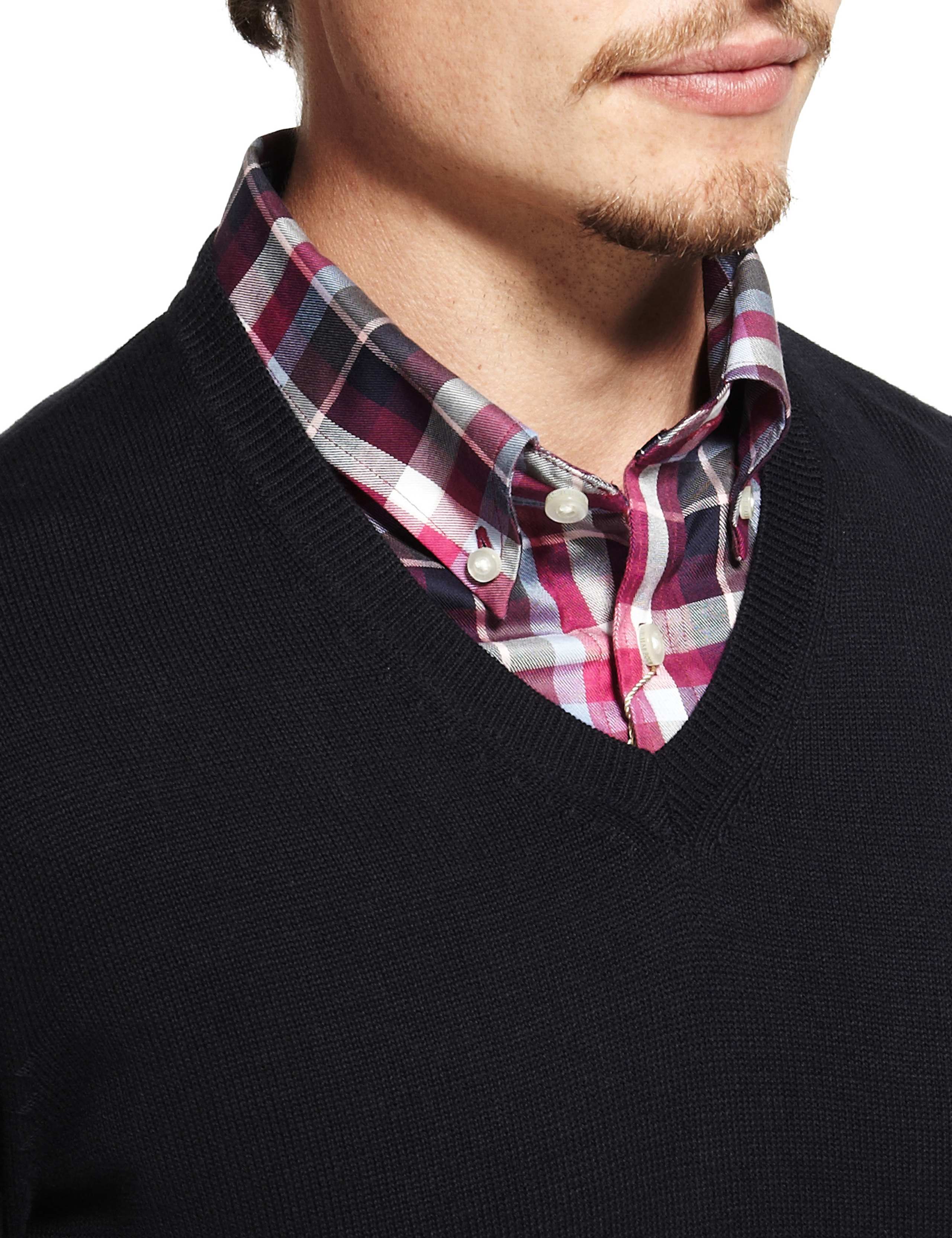 XS Pure Cotton V-Neck Jumper 4 of 4