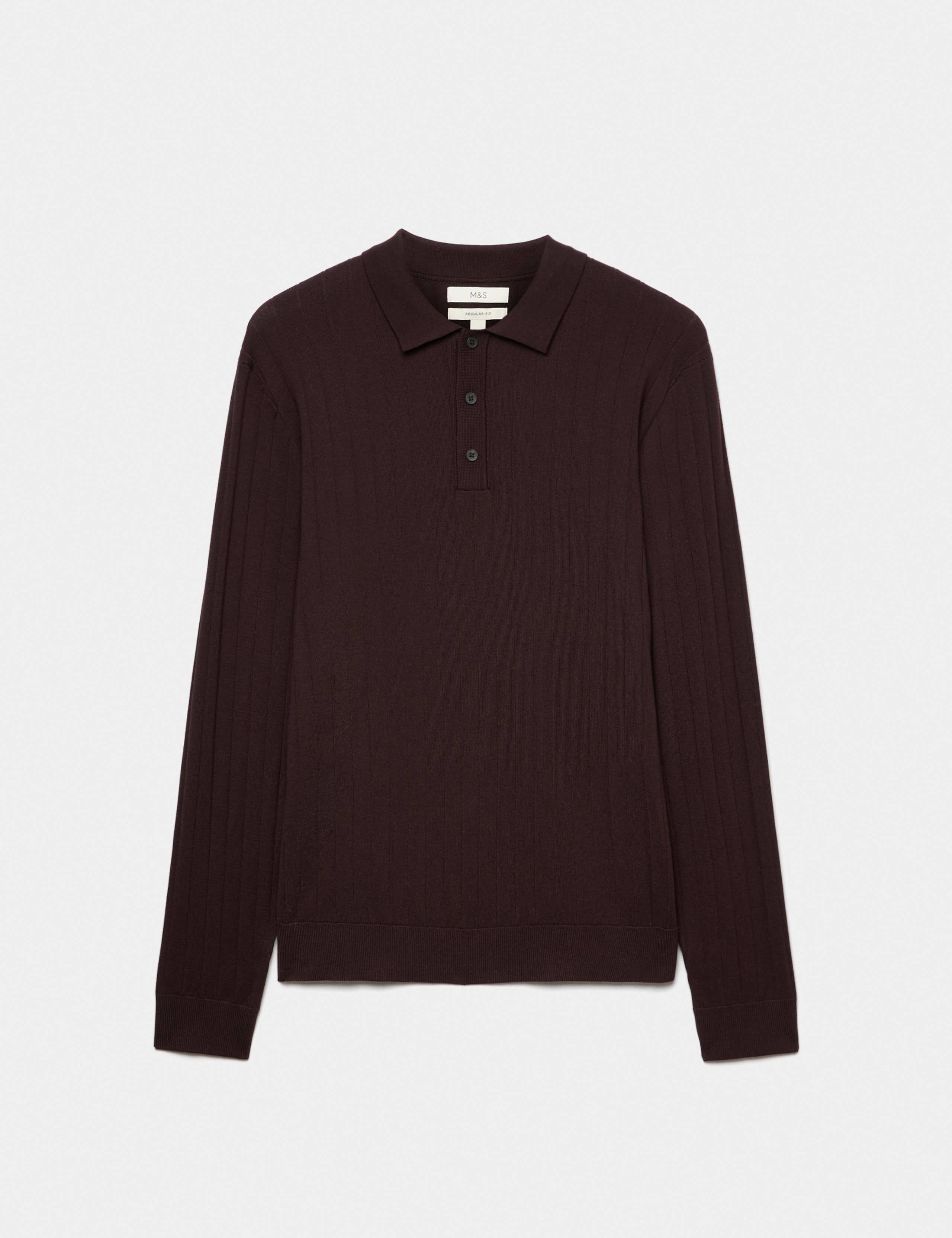 Cotton Blend Smart Rib Knit Polo Shirt 2 of 7