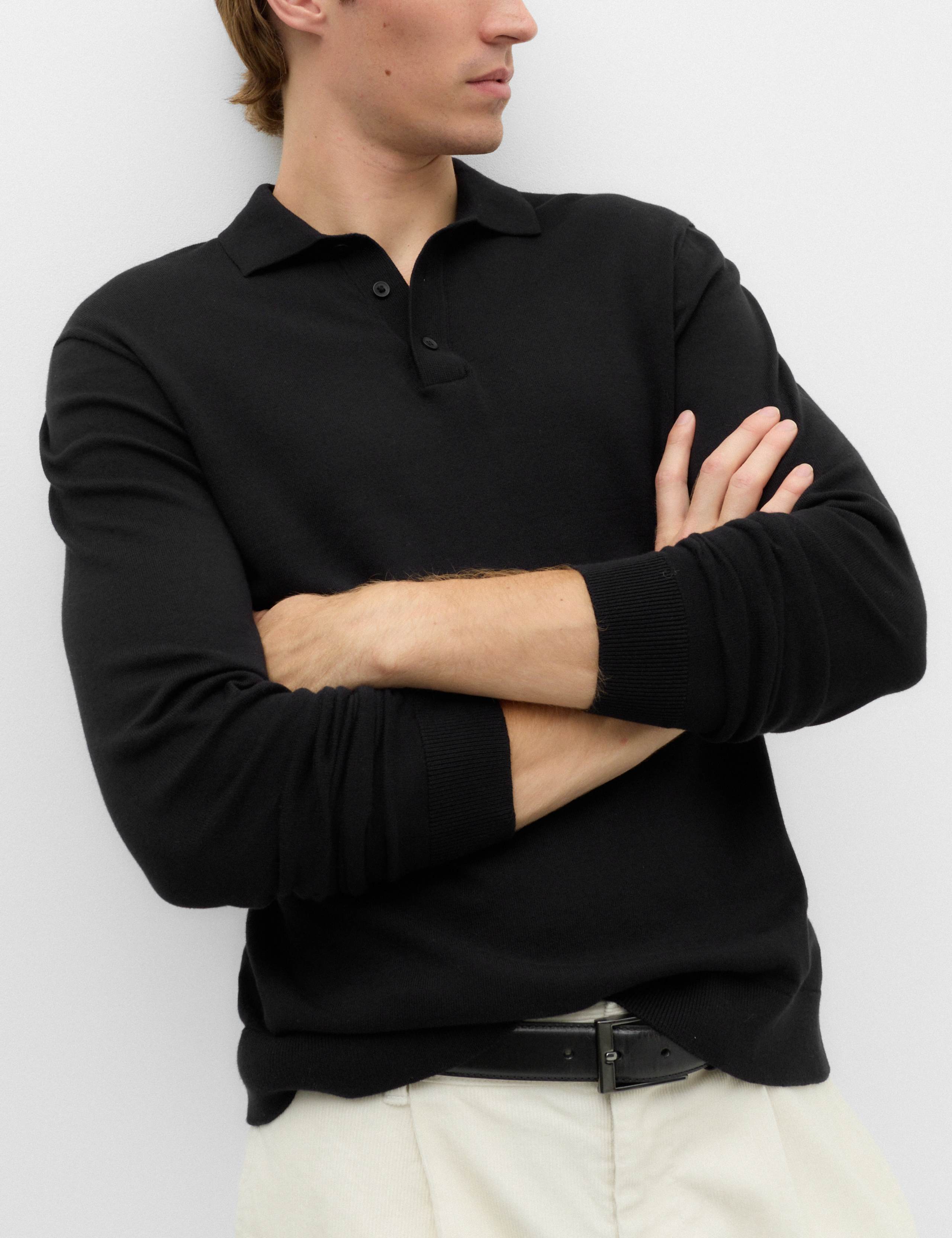 Pure Cotton Knitted Polo Shirt 4 of 6