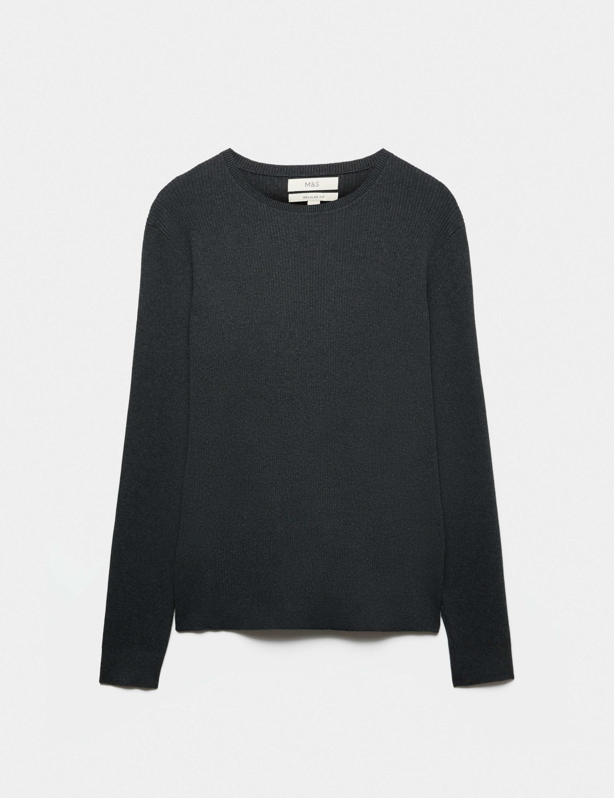 Cotton Blend Crew Neck Smart Jumper 2 of 7