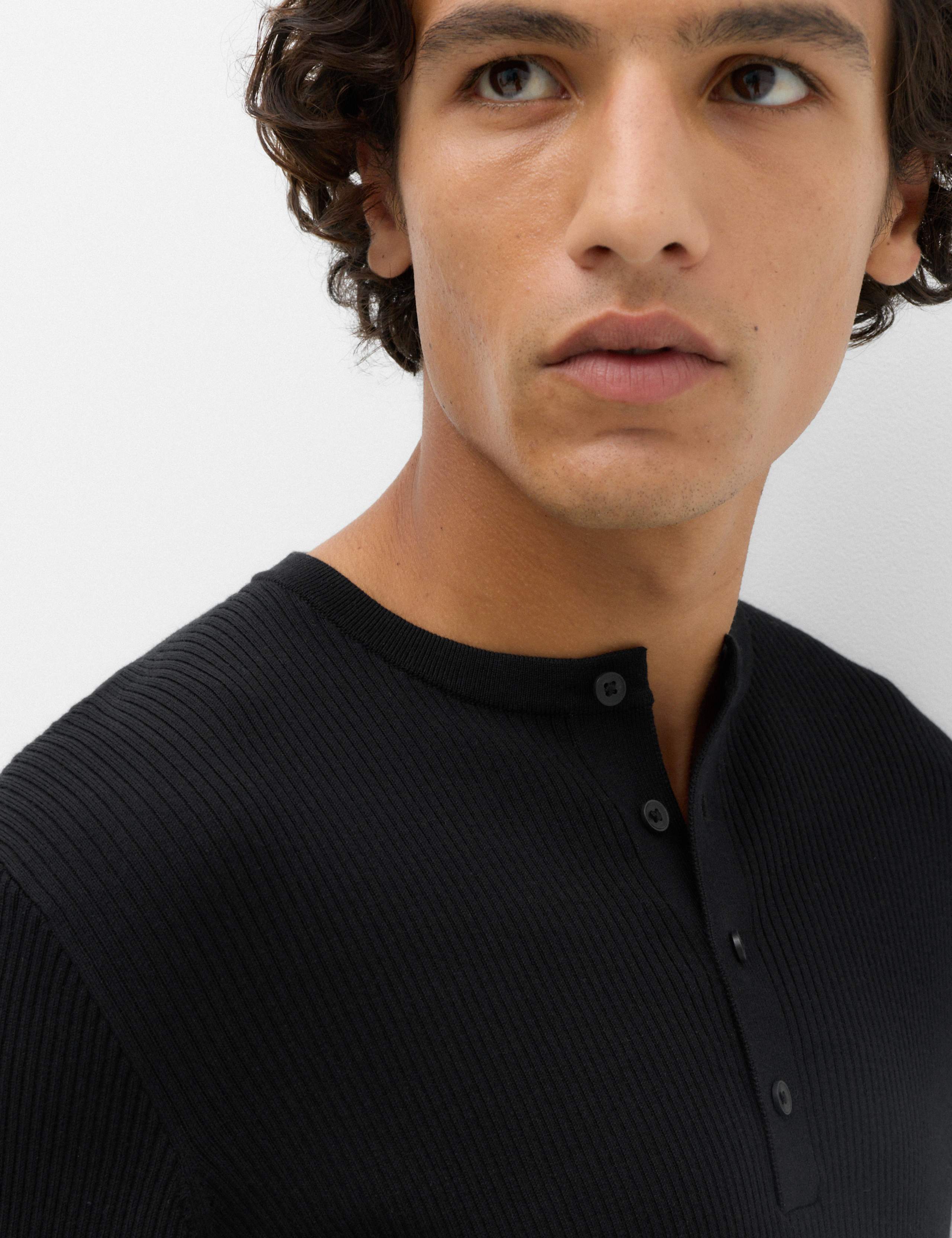 Cotton Blend Smart Henley Jumper 3 of 6