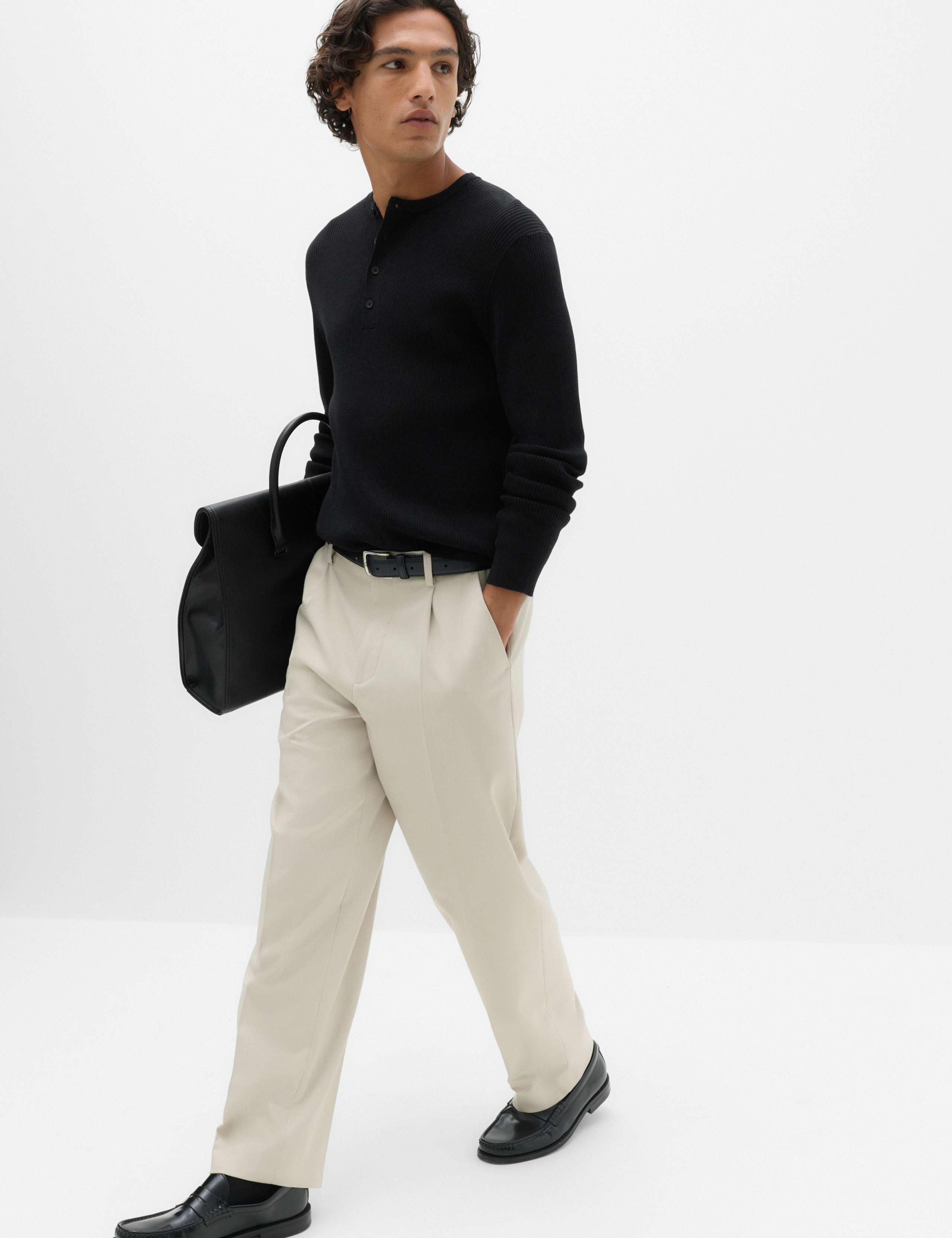 Cotton Blend Smart Henley Jumper 6 of 6