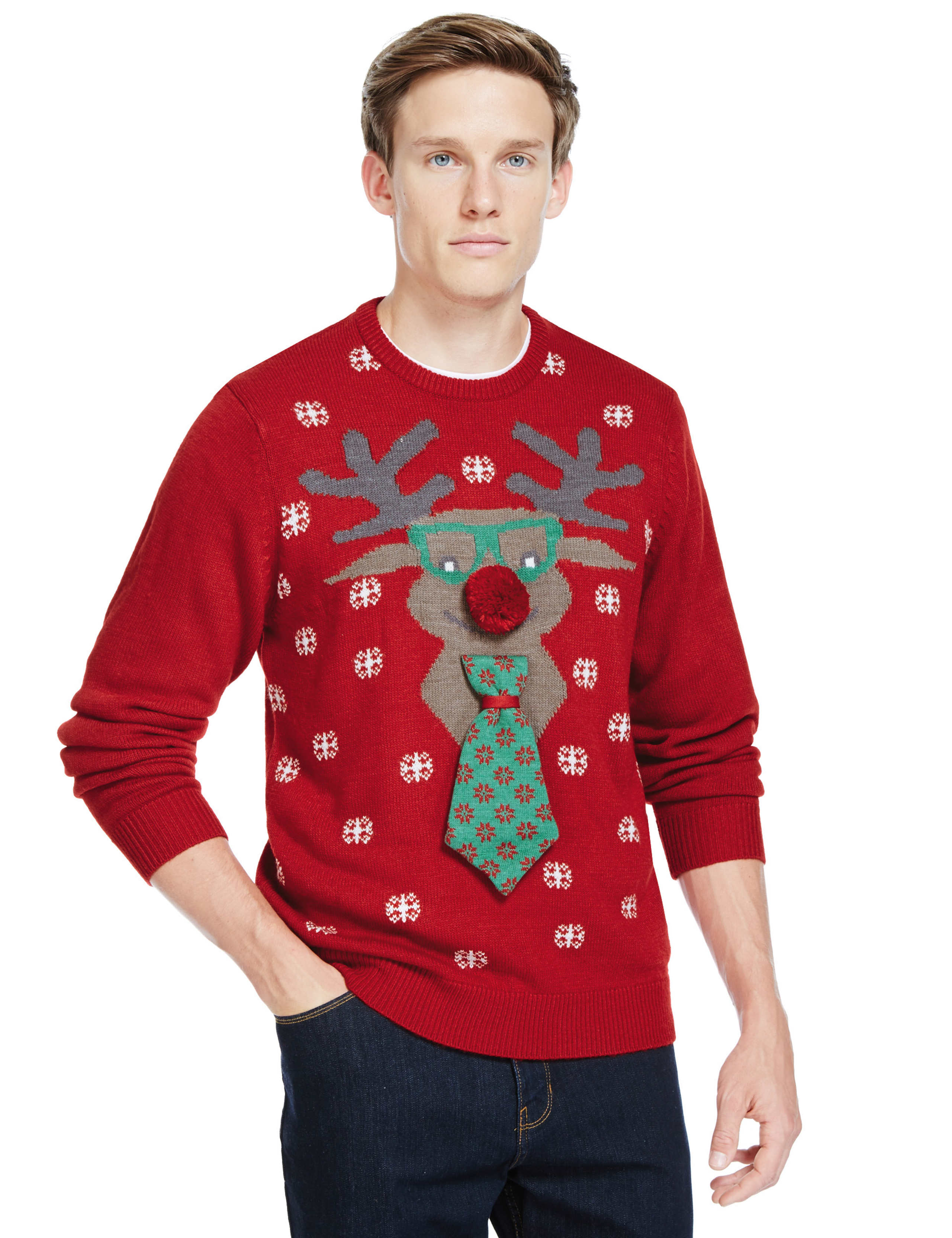 Christmas Moose Head Jumper 1 of 3