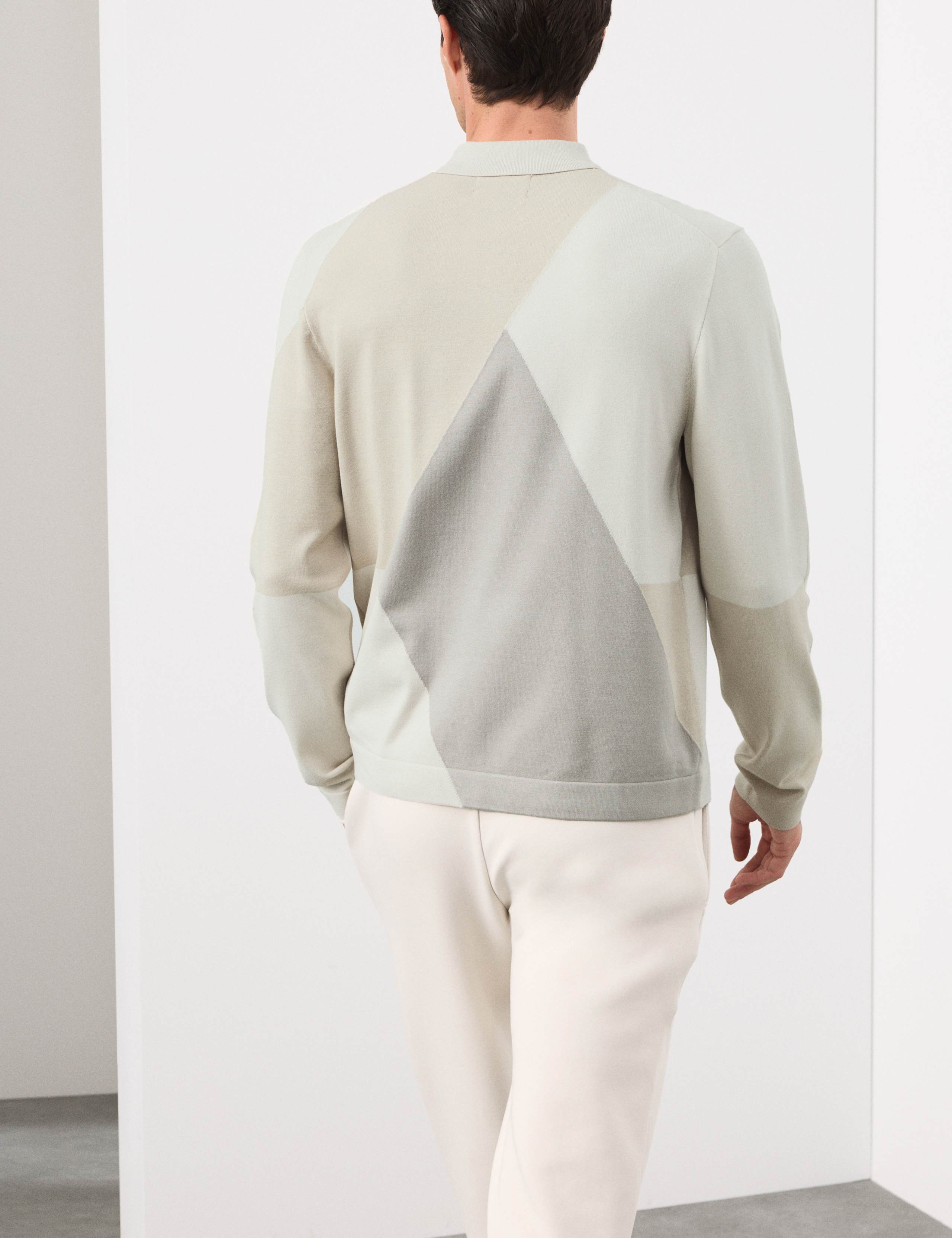 Colour Block Collared Neck Half Zip Jumper 4 of 5