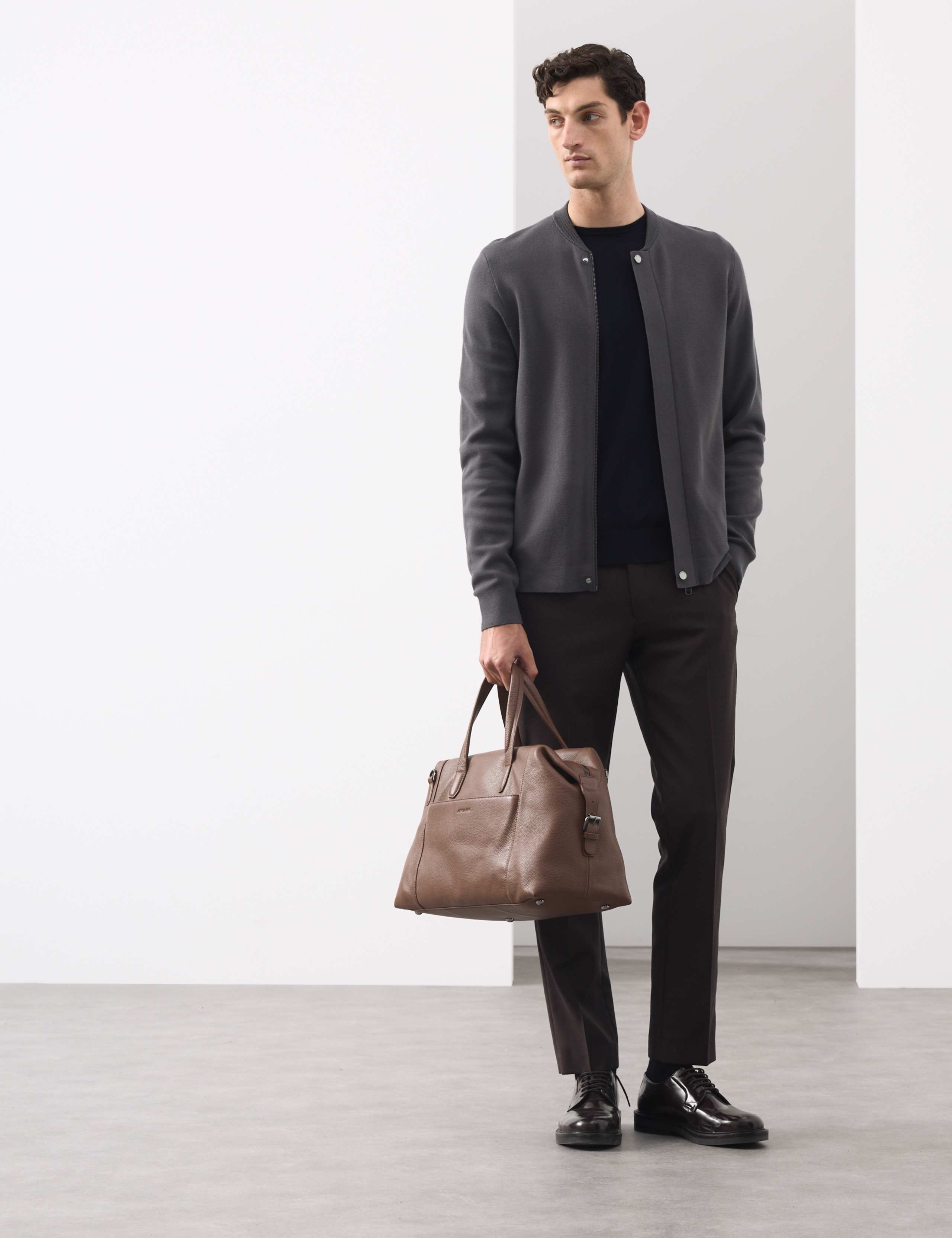 Milano-Knit Baseball Neck Bomber Jacket 3 of 6
