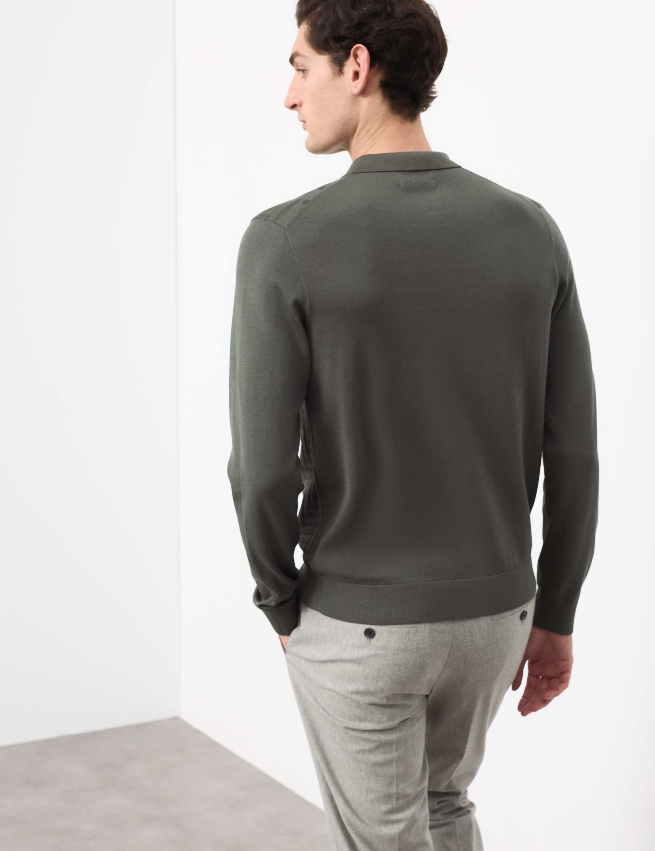 Mercerised Cotton Geometric Half Zip Polo 5 of 6