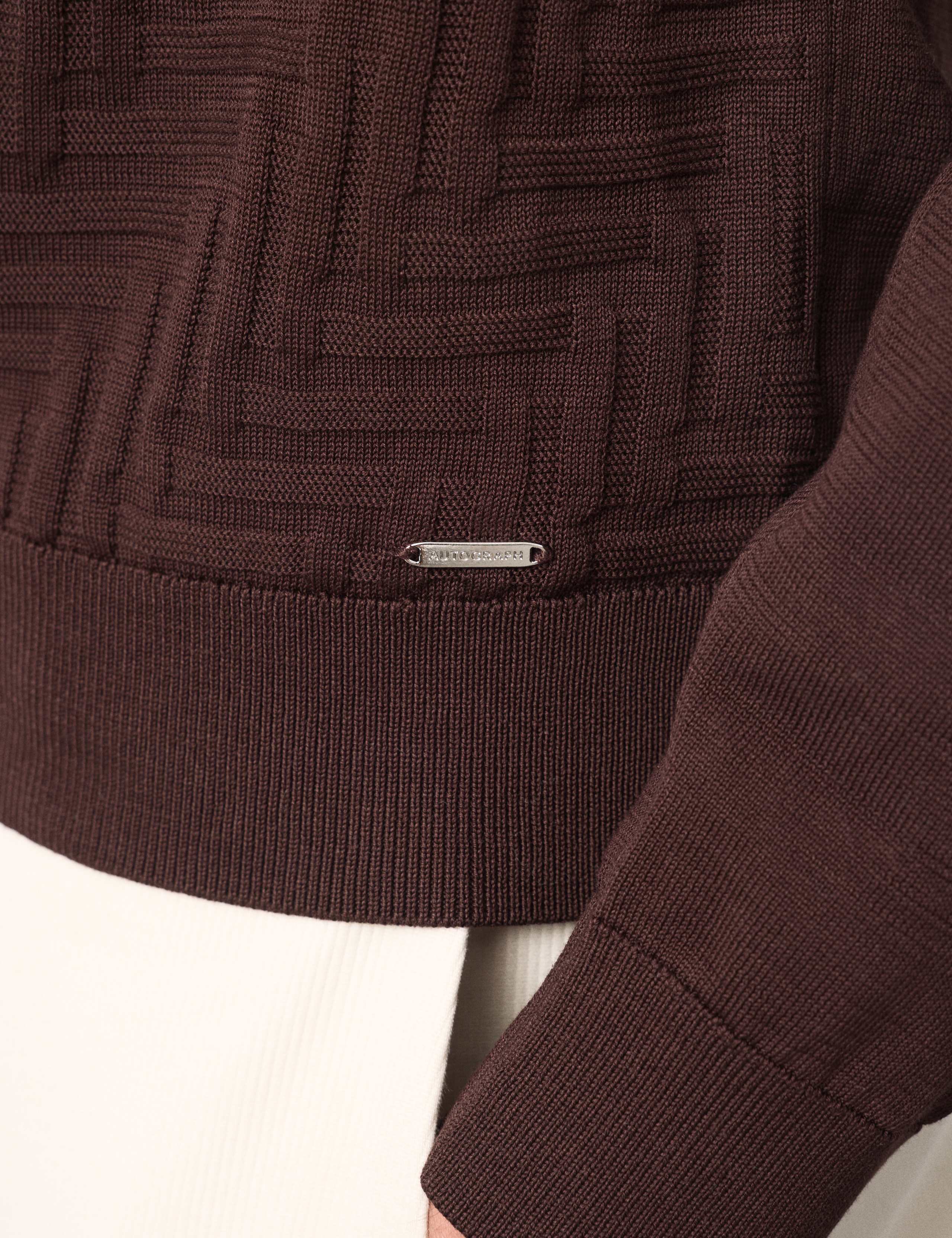 Mercerised Cotton Geometric Half Zip Polo 6 of 7