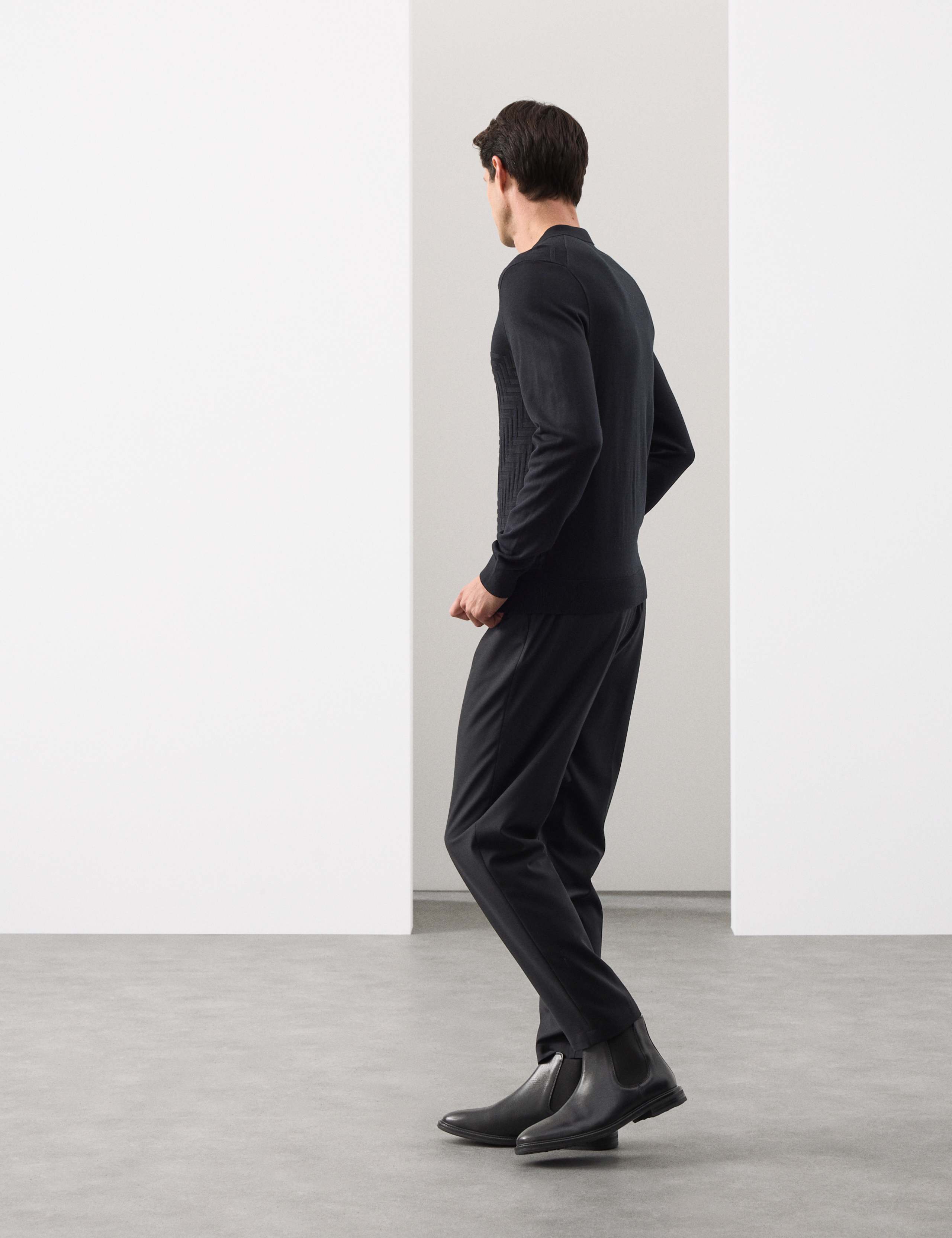 Mercerised Cotton Geometric Half Zip Polo 7 of 7