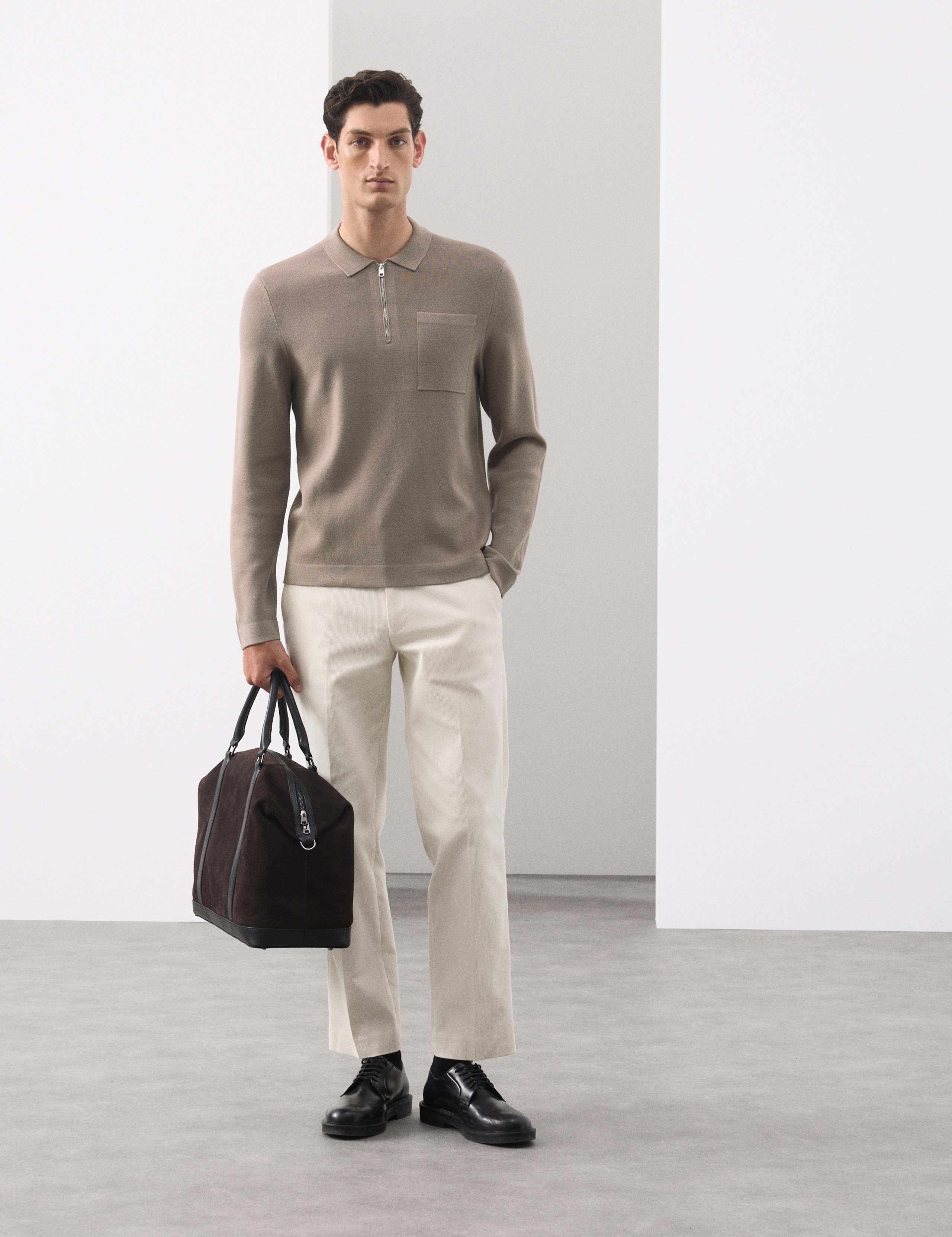 Milano Knit Relaxed Half Zip Polo Shirt 3 of 6