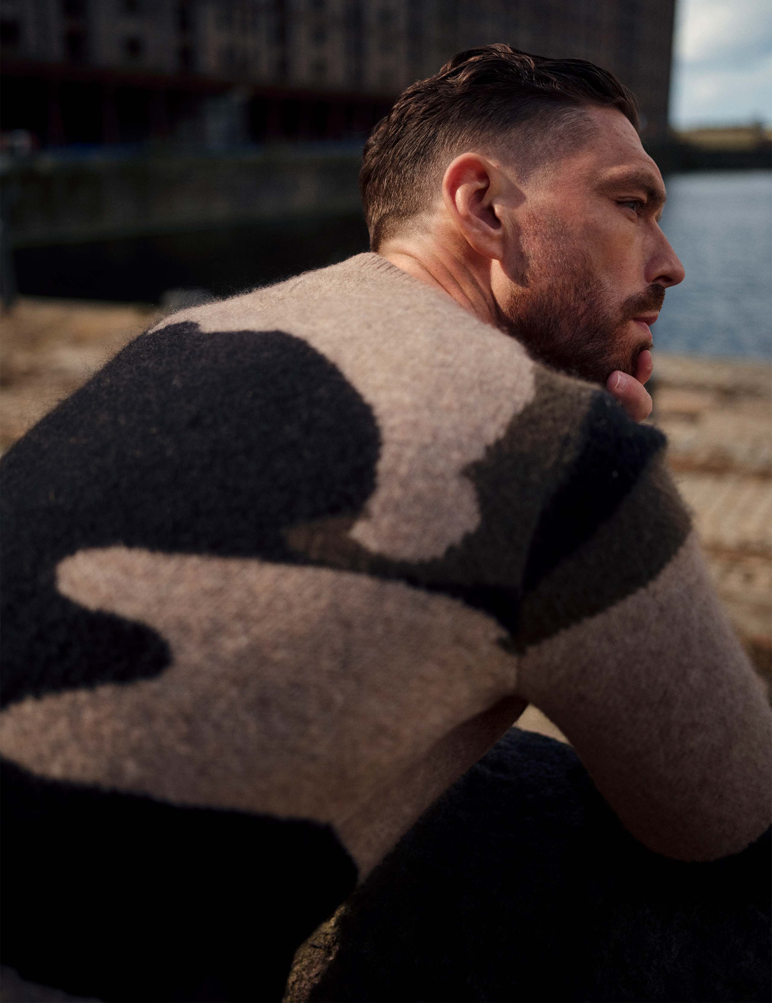 Merino Wool Rich Patterned Jumper with Mohair 1 of 7