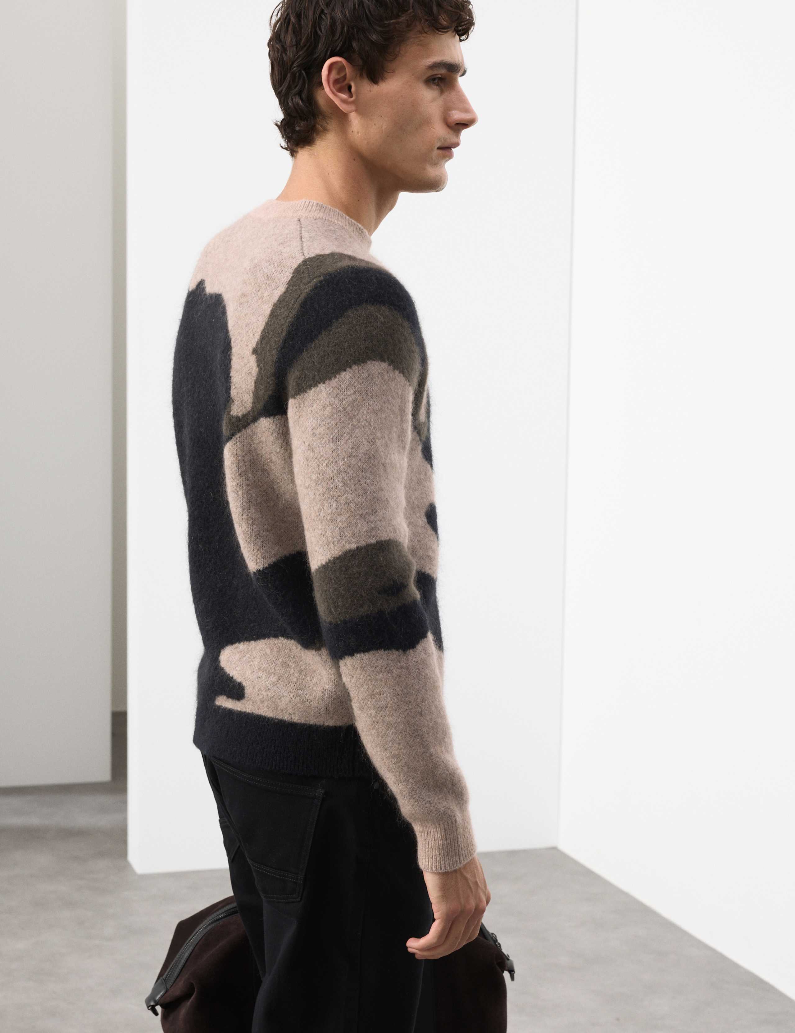 Merino Wool Rich Patterned Jumper with Mohair 7 of 7
