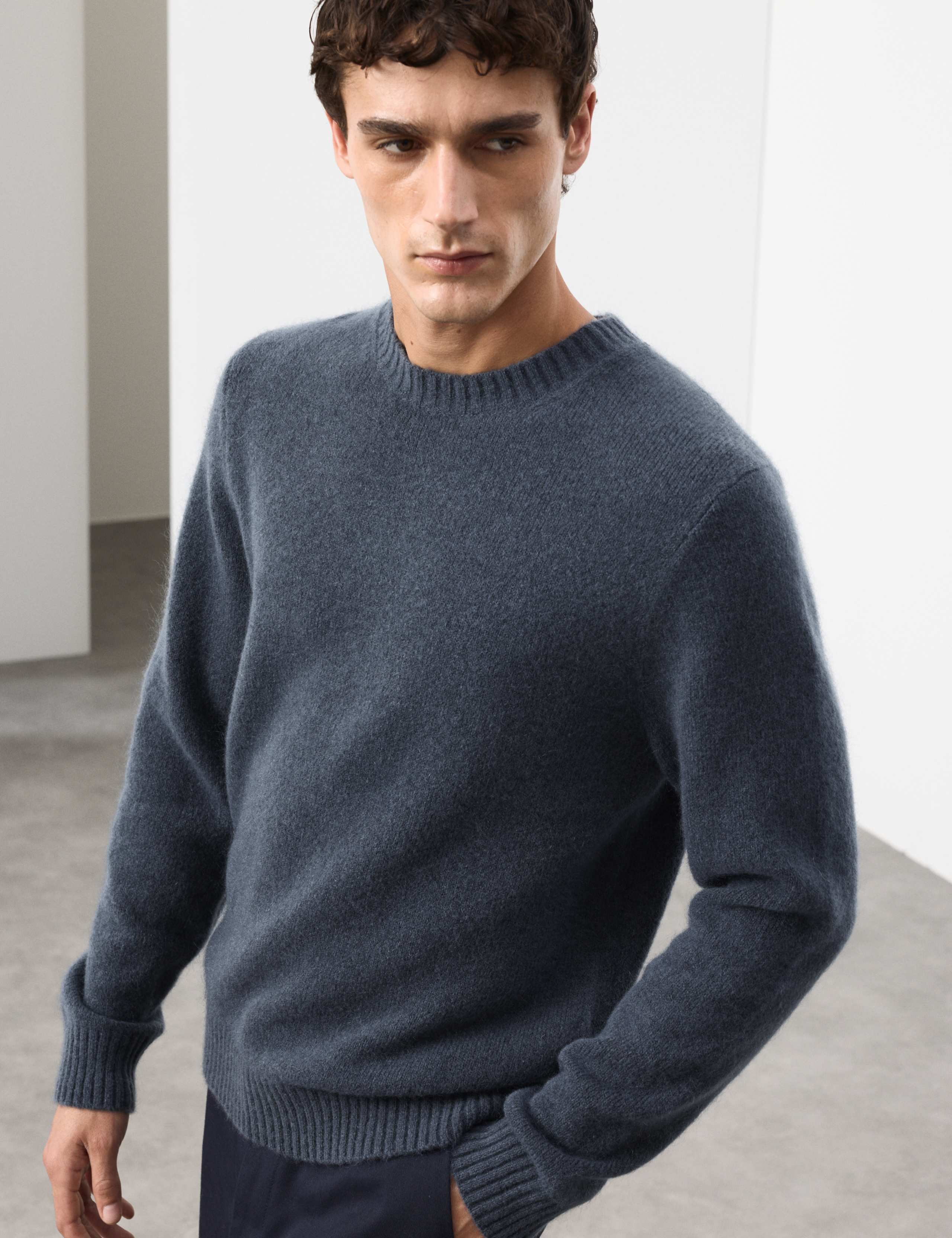 Merino Mohair Blend Relaxed Crew Jumper 1 of 7