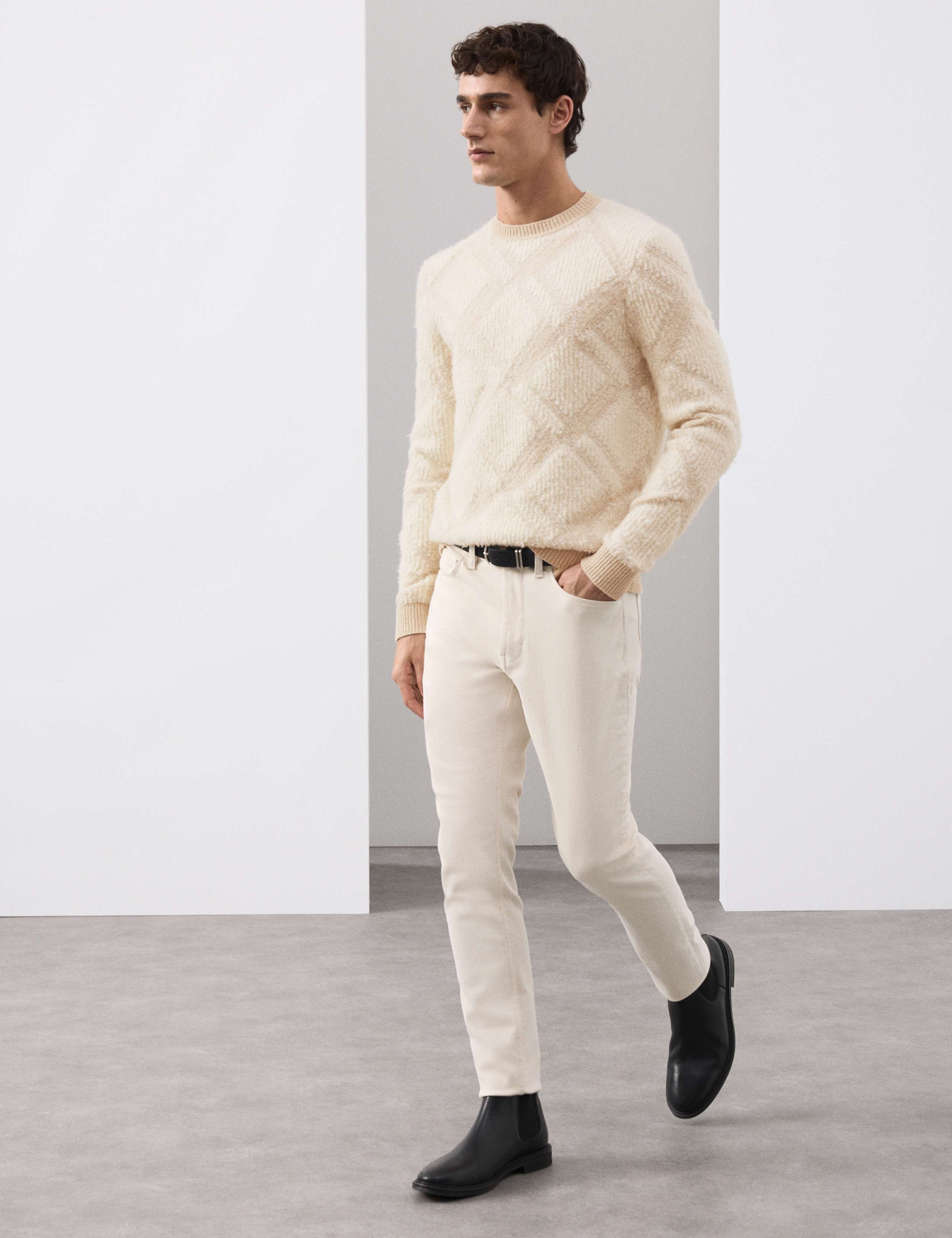 Merino Wool Rich Geometric Boucle Jumper 5 of 6