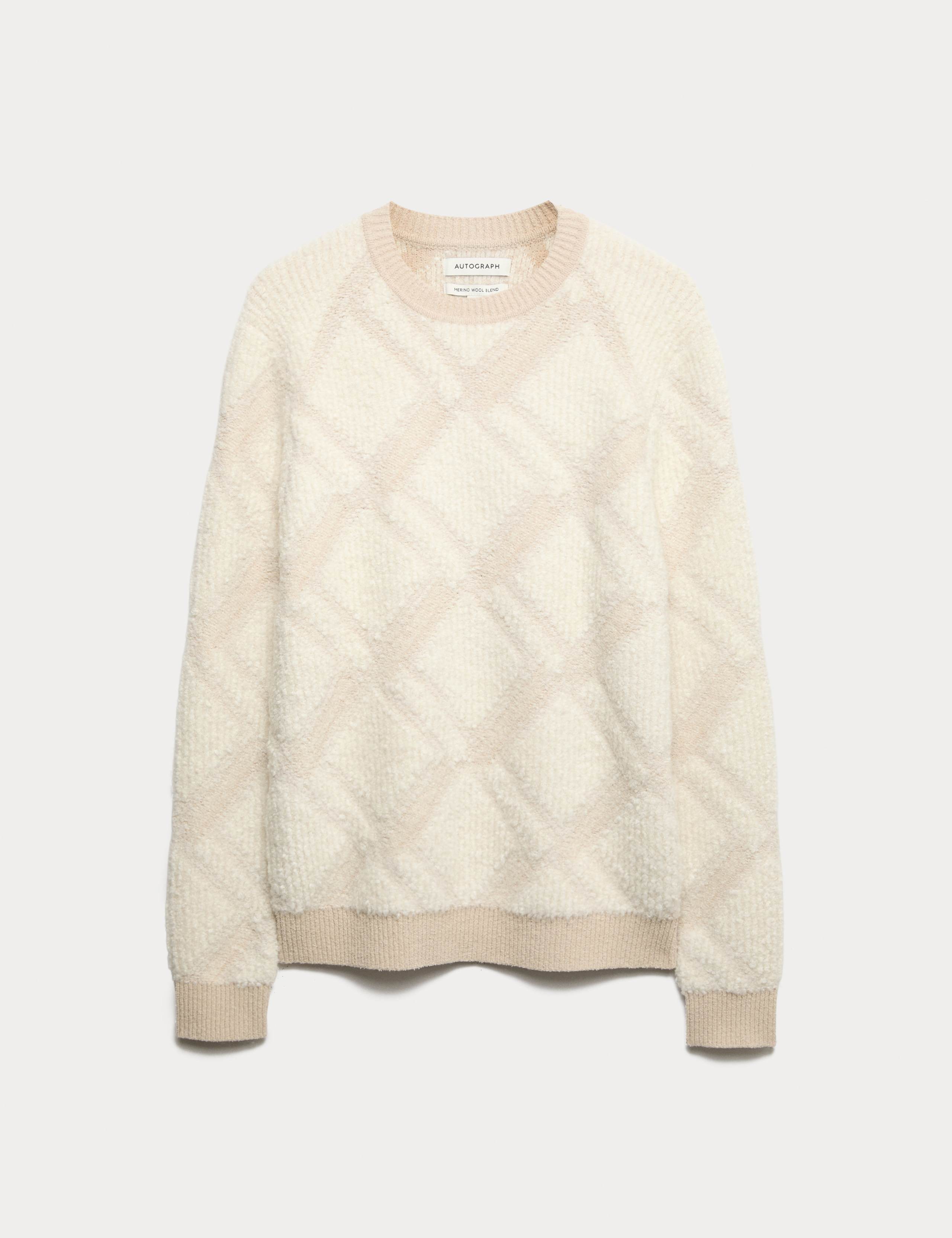 Merino Wool Rich Geometric Boucle Jumper 2 of 6