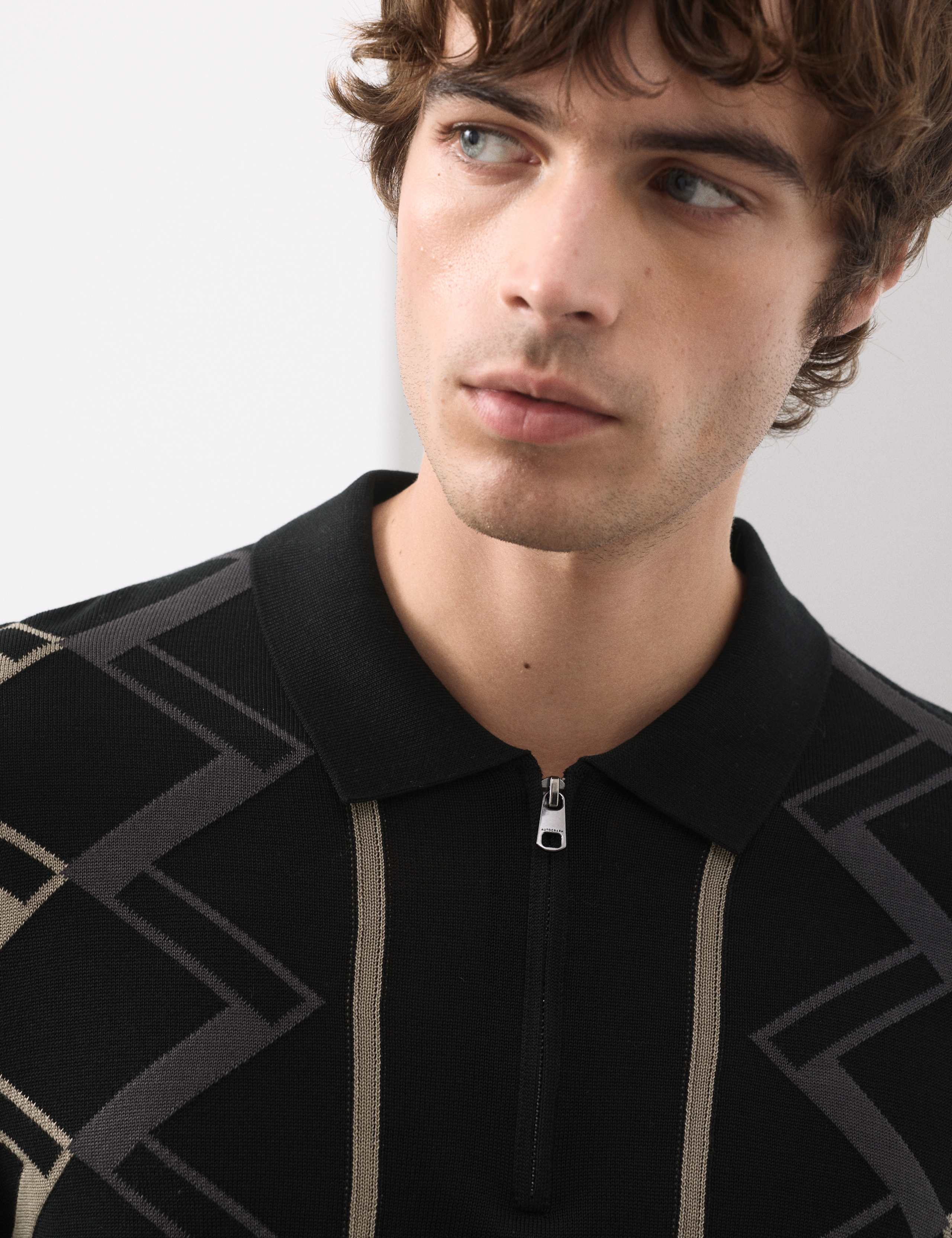 Mercerised Pure Cotton Half zip Knitted Polo Shirt 5 of 7