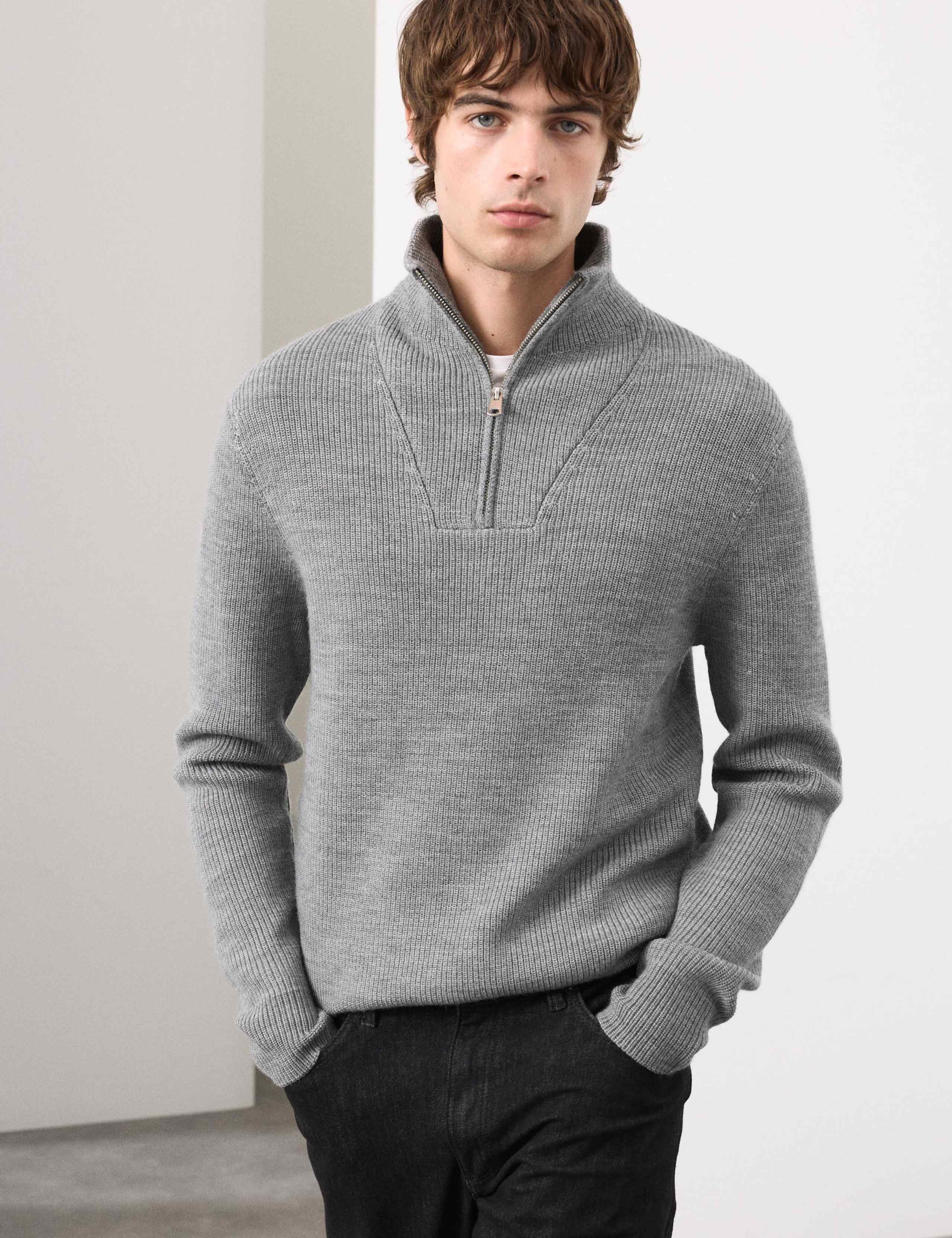 Merino Wool Rich Half Zip Jumper 4 of 5