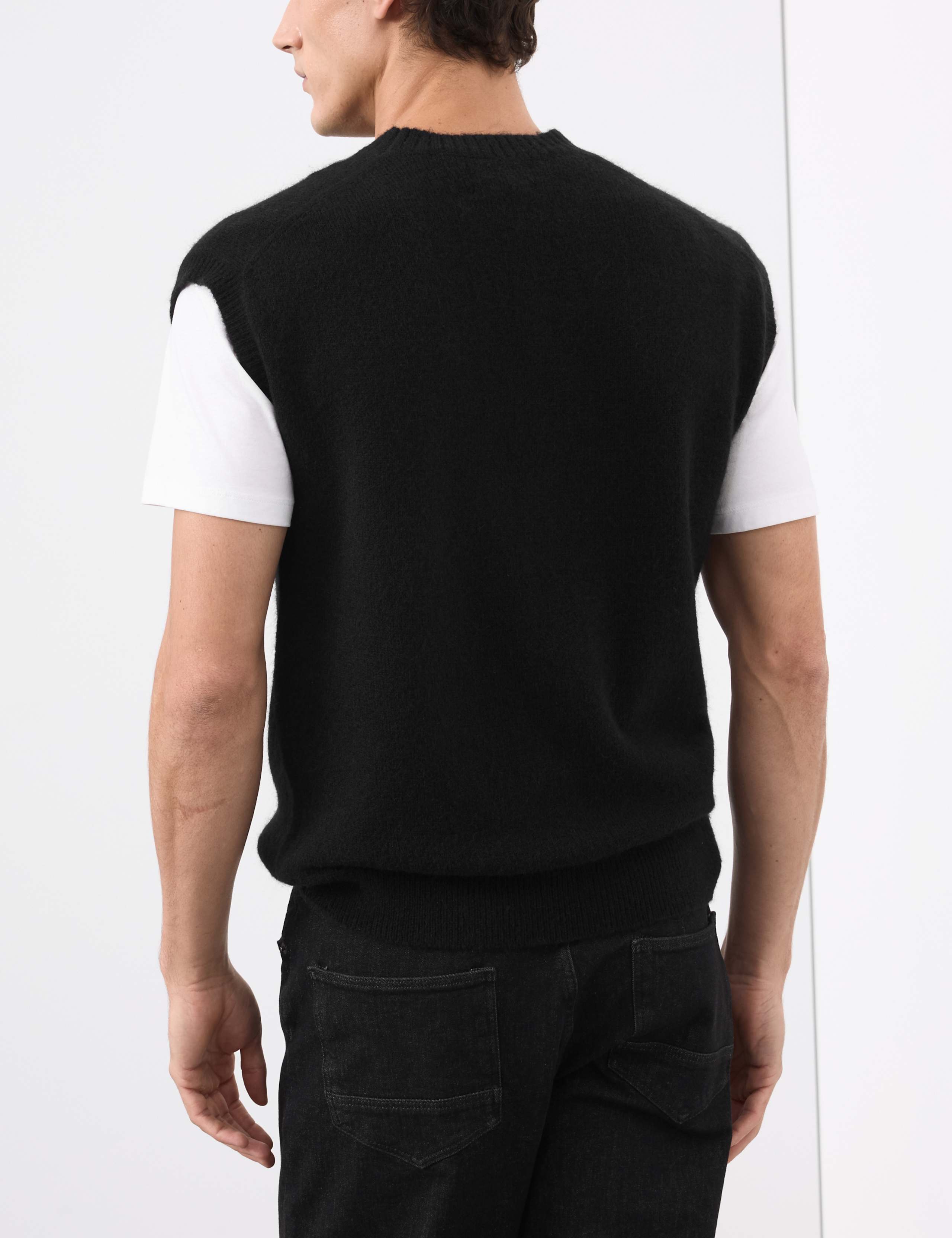Merino Wool Rich Knitted Vest with Mohair 5 of 5