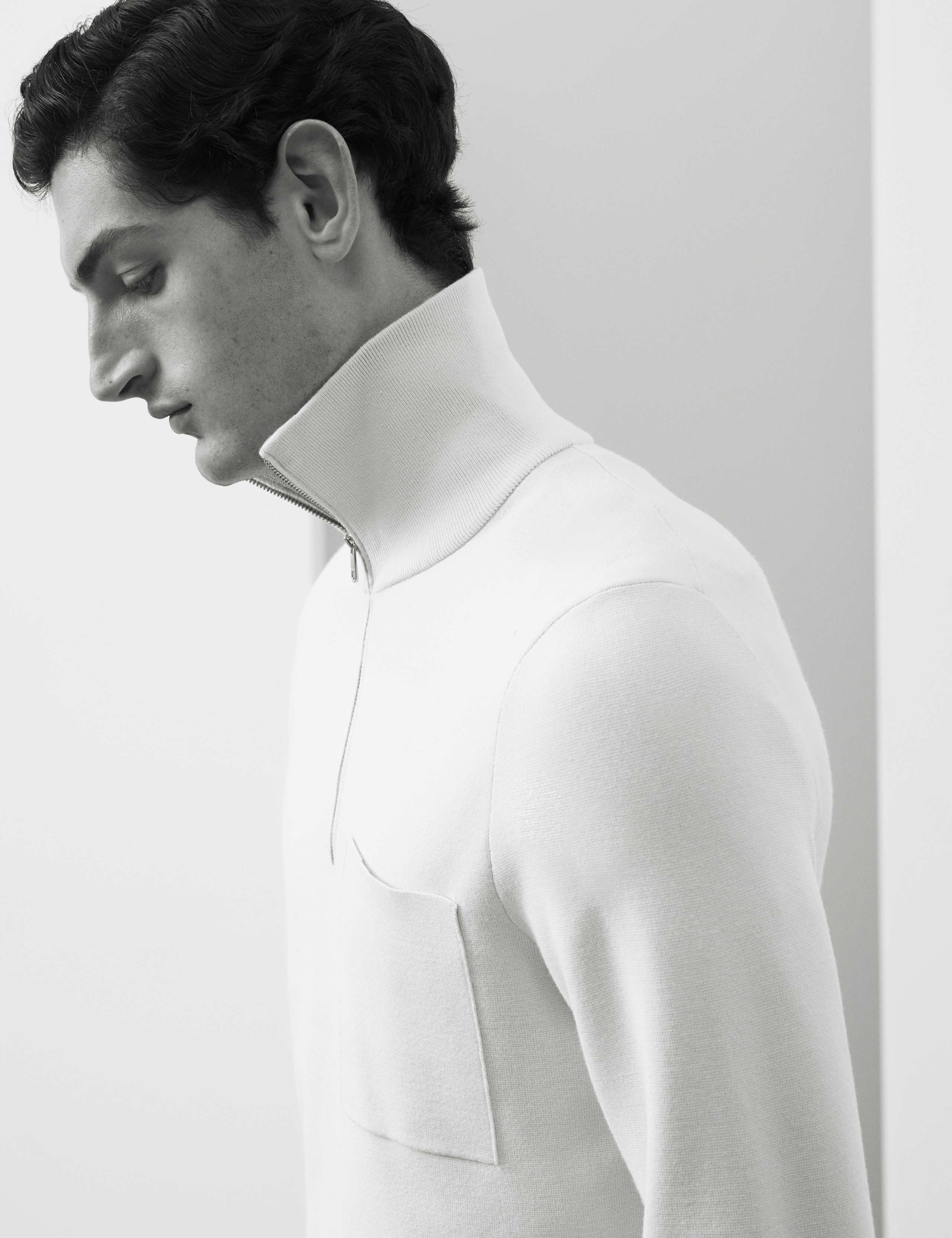 Milano-Knit Extended Funnel Neck Half Zip Jumper 4 of 6