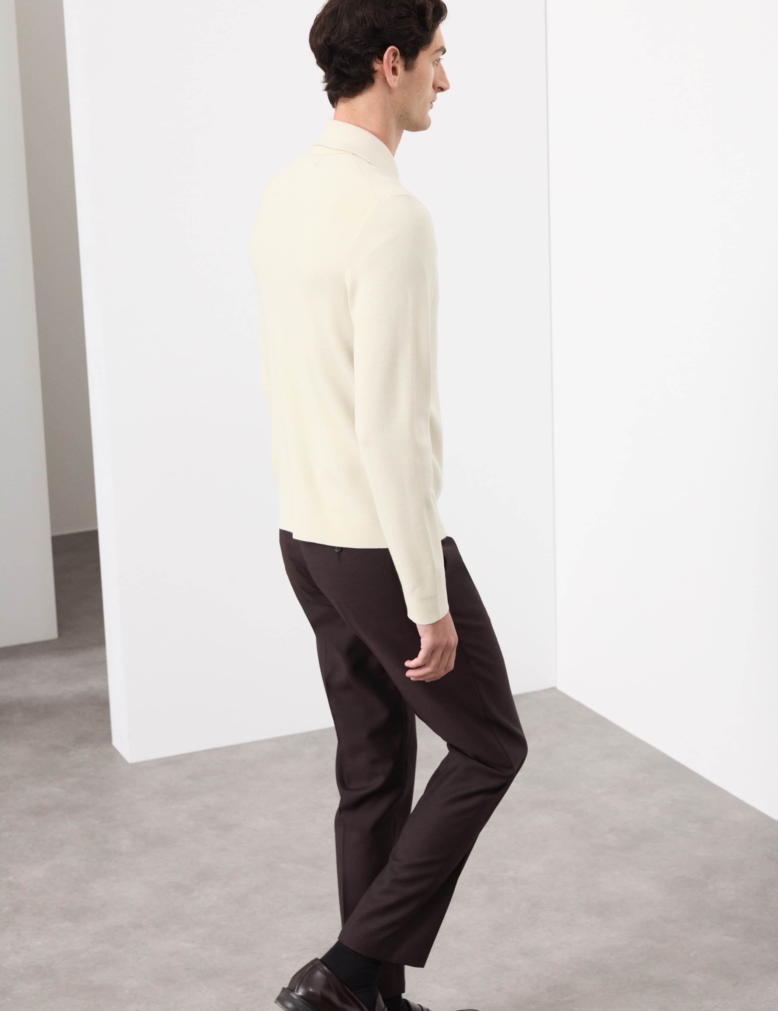 Milano-Knit Extended Funnel Neck Half Zip Jumper 5 of 6