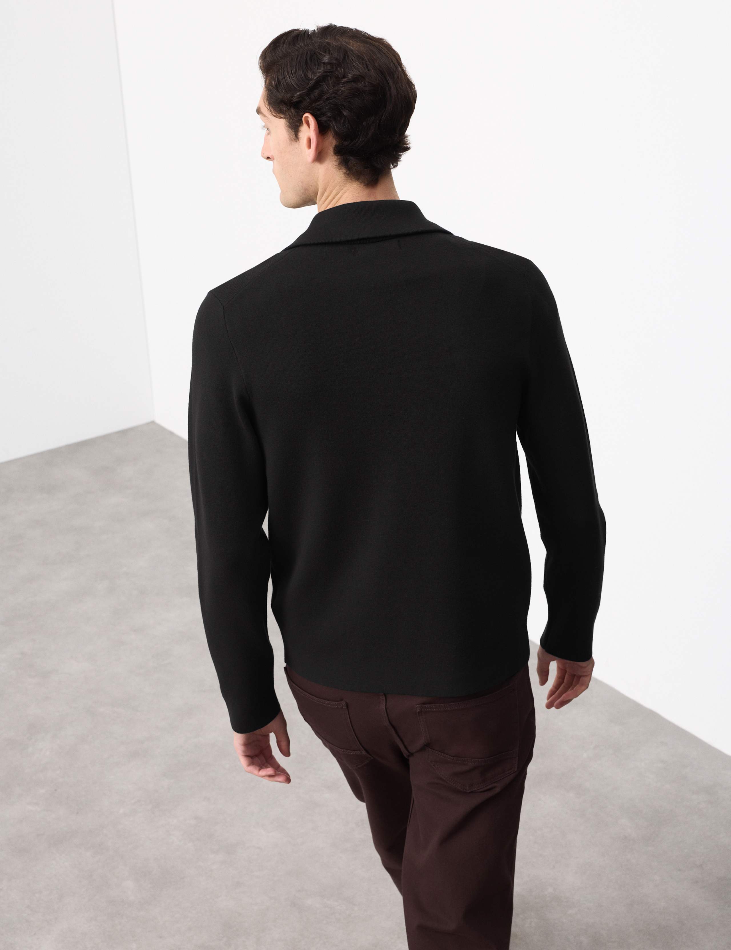 Milano-Knit Extended Funnel Neck Half Zip Jumper 3 of 5