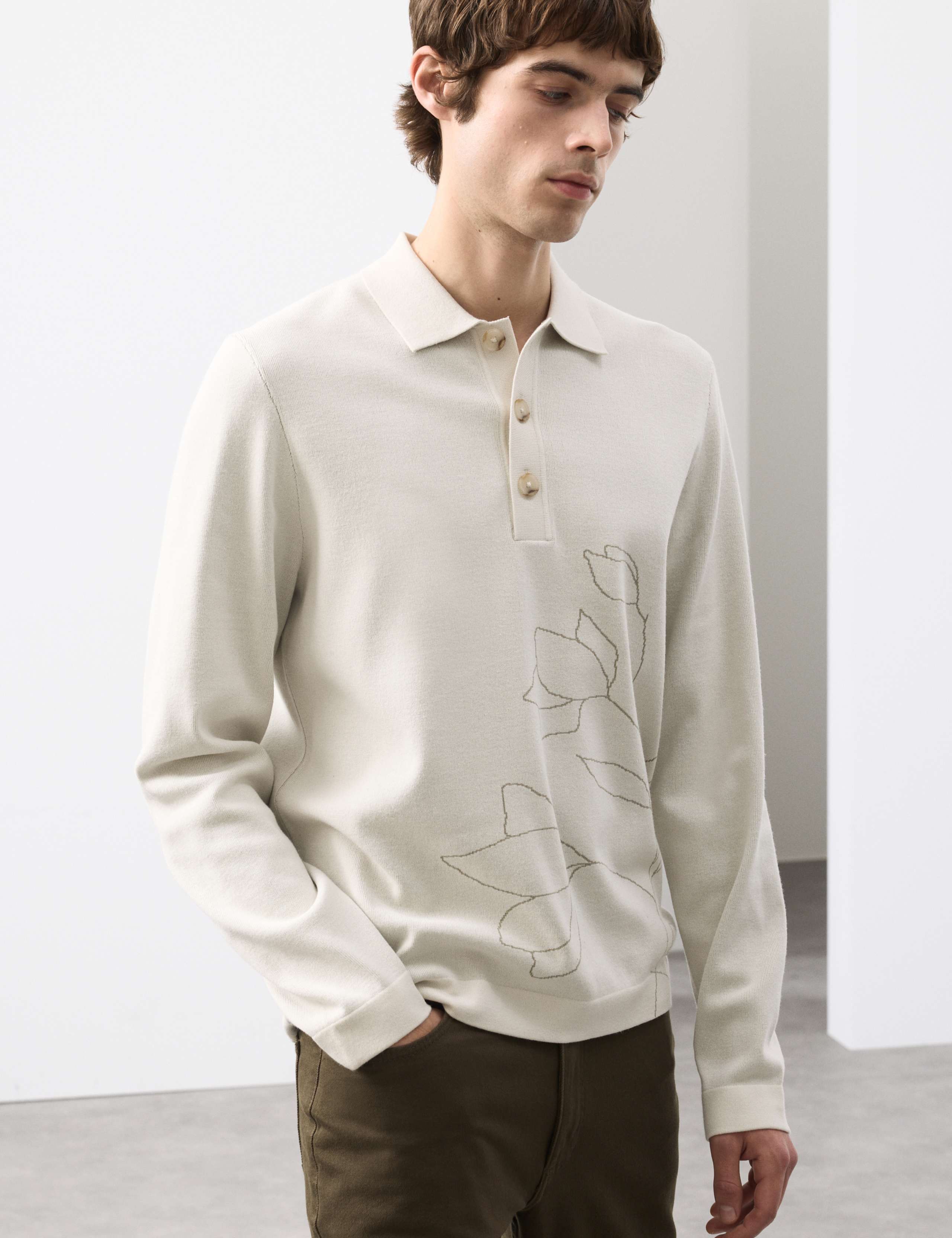 Floral Knitted Polo Shirt 3 of 7