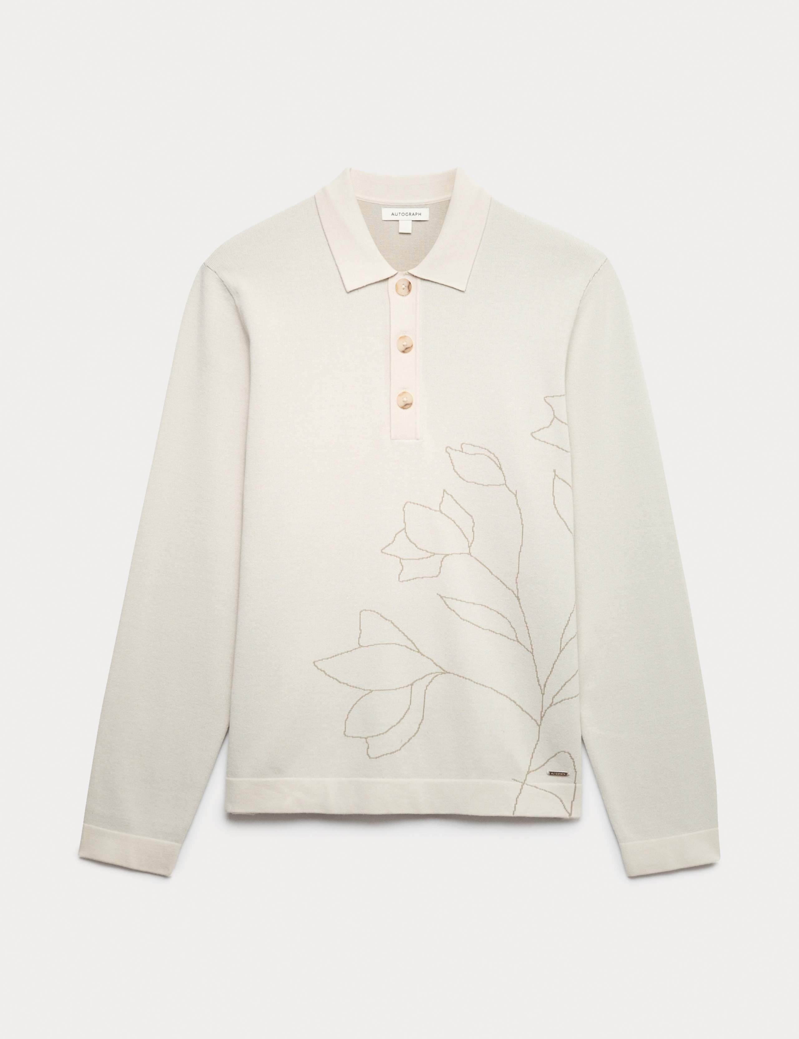 Floral Knitted Polo Shirt 2 of 7