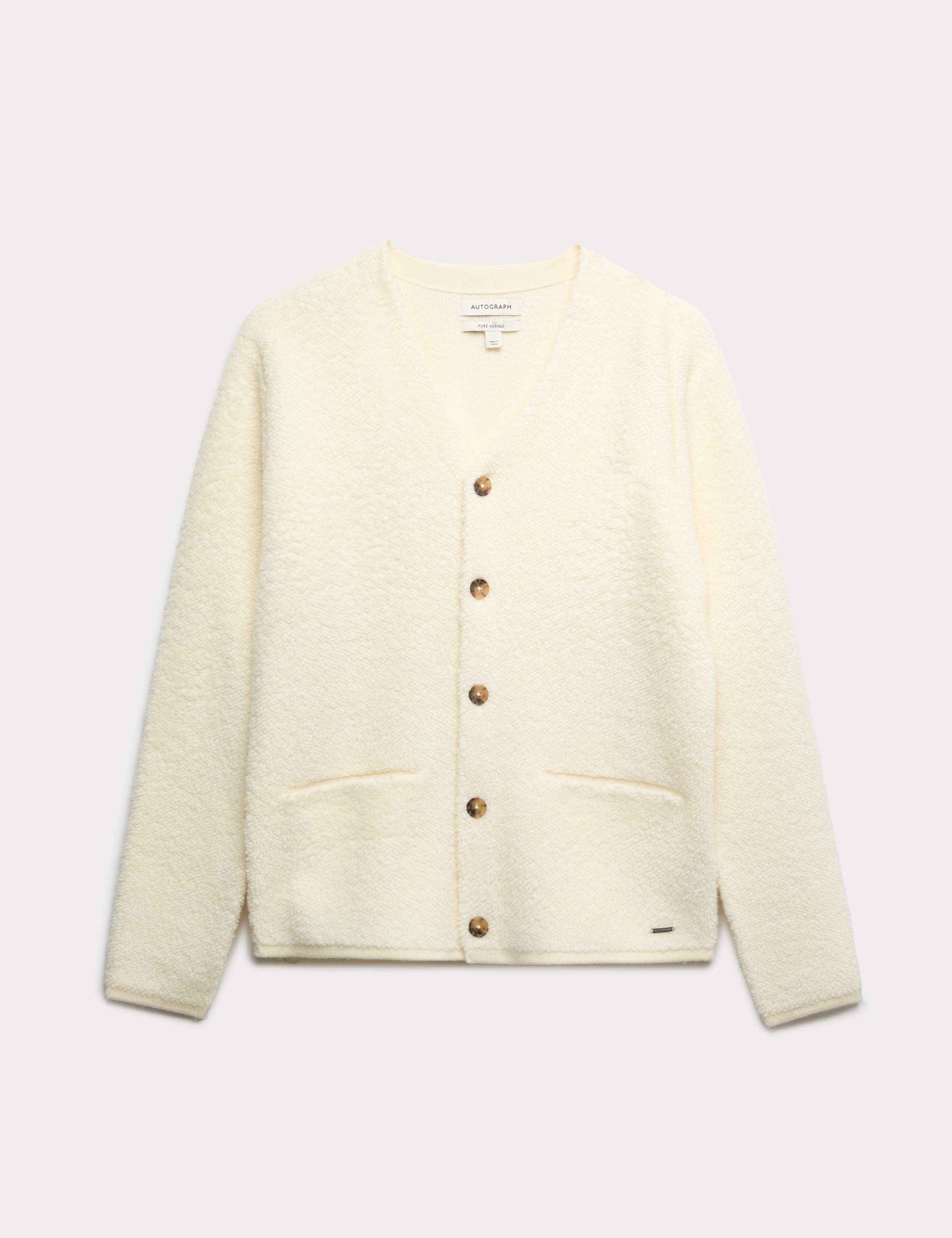 Pure Merino Wool Textured Cardigan 2 of 7