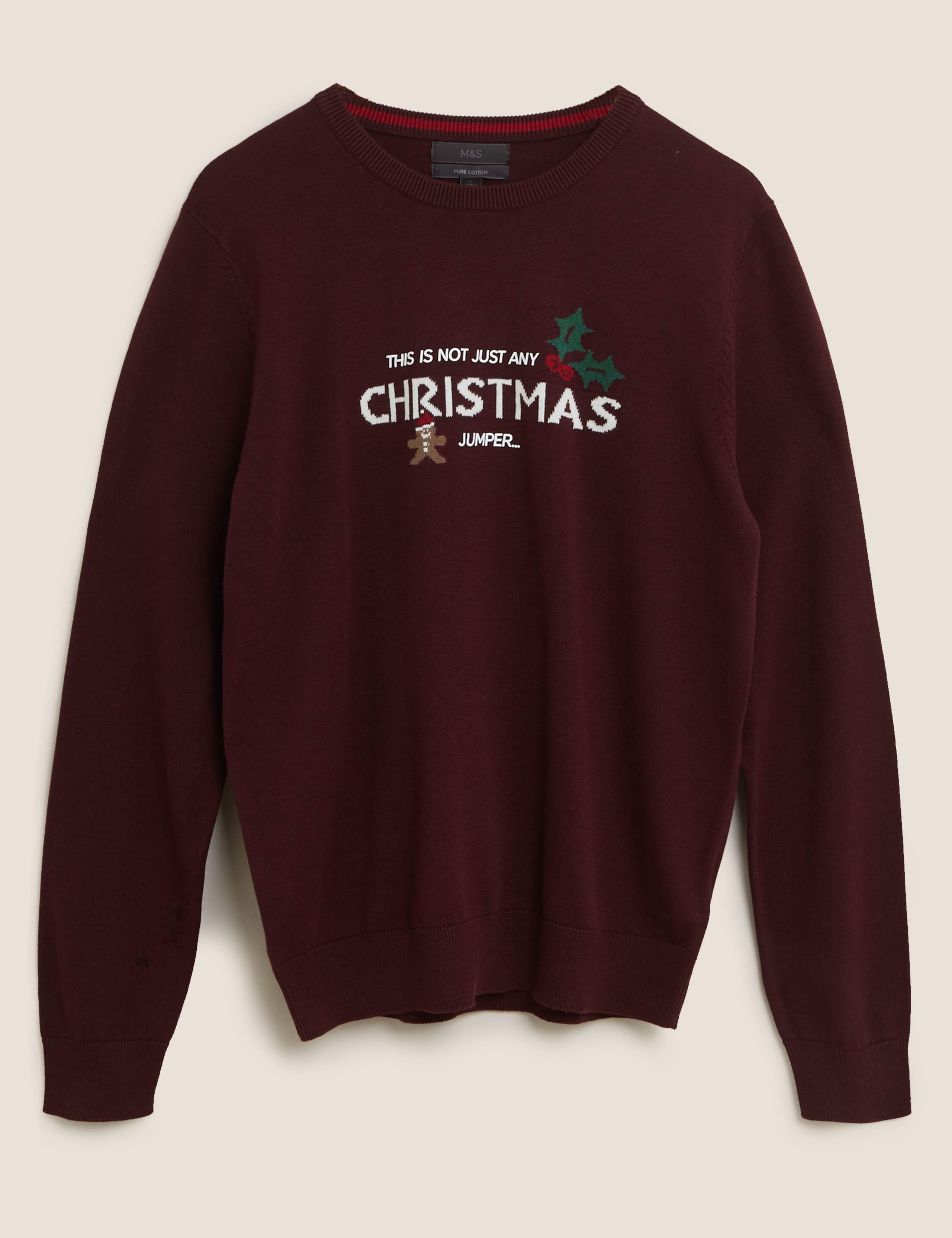 Pure Cotton Slogan Christmas Jumper 2 of 4