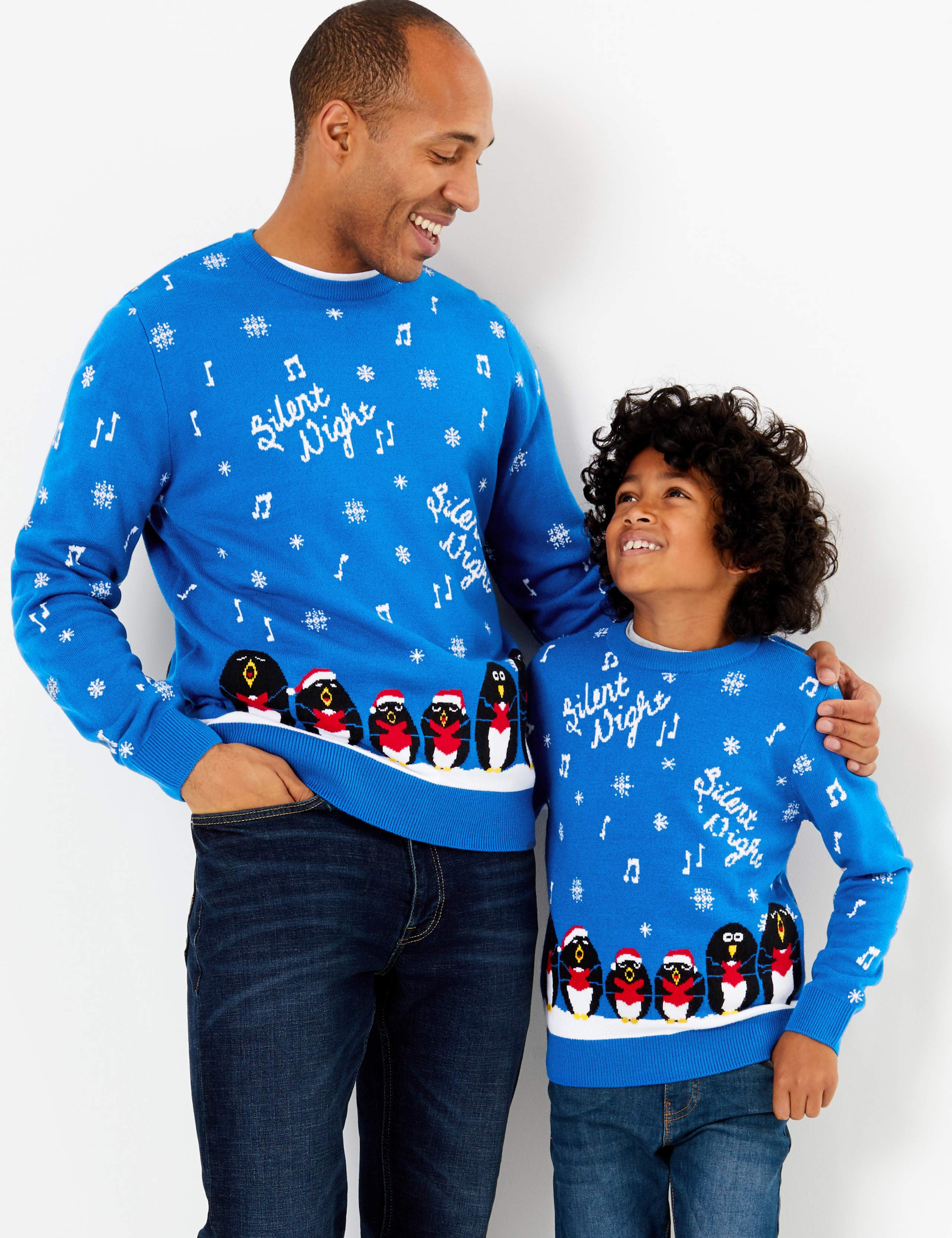Christmas Singing Penguins Design Crew Neck Jumper 5 of 5