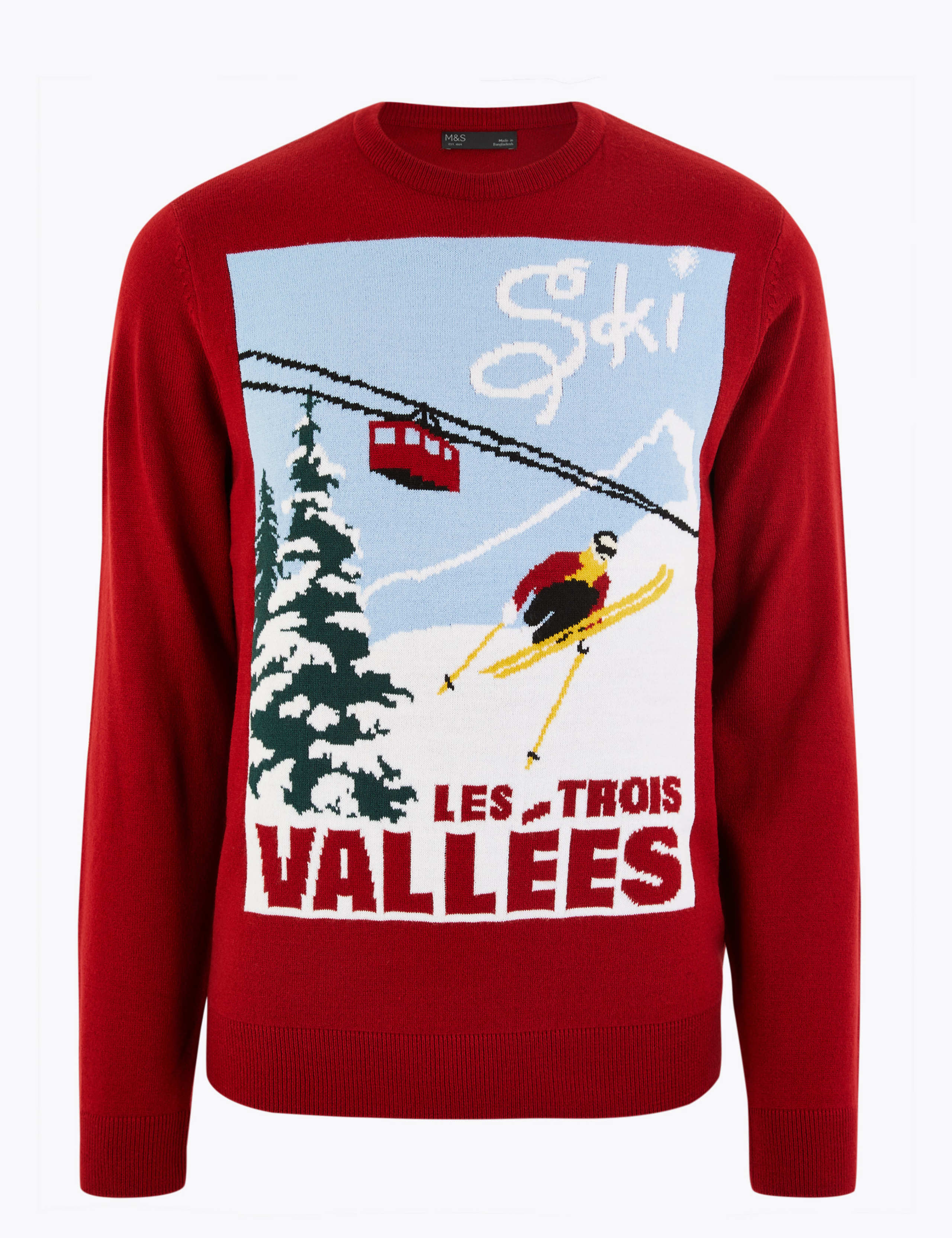 Christmas Ski Poster Design Crew Neck Jumper 2 of 4
