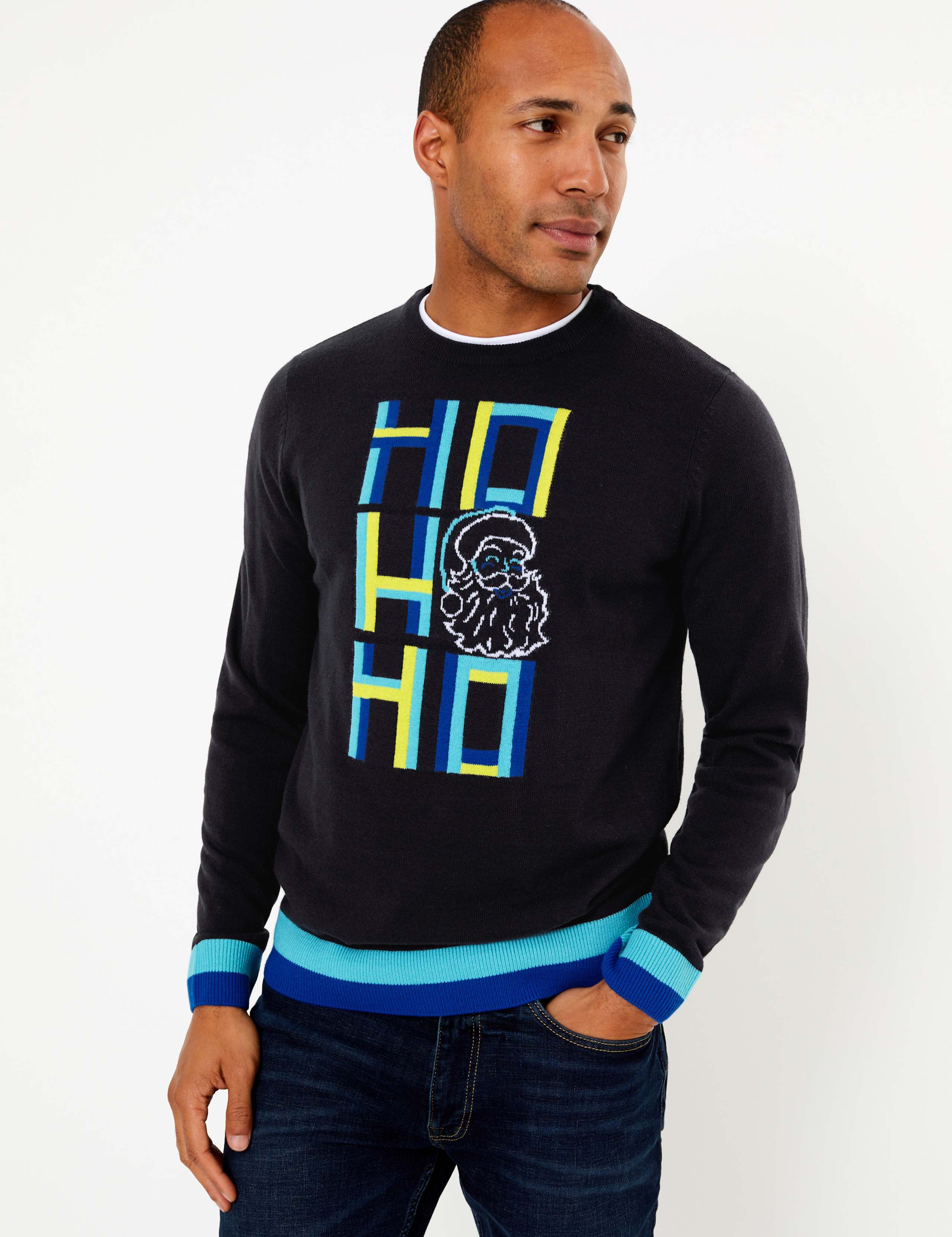 Christmas Ho Ho Ho Santa Design Crew Neck Jumper 1 of 4