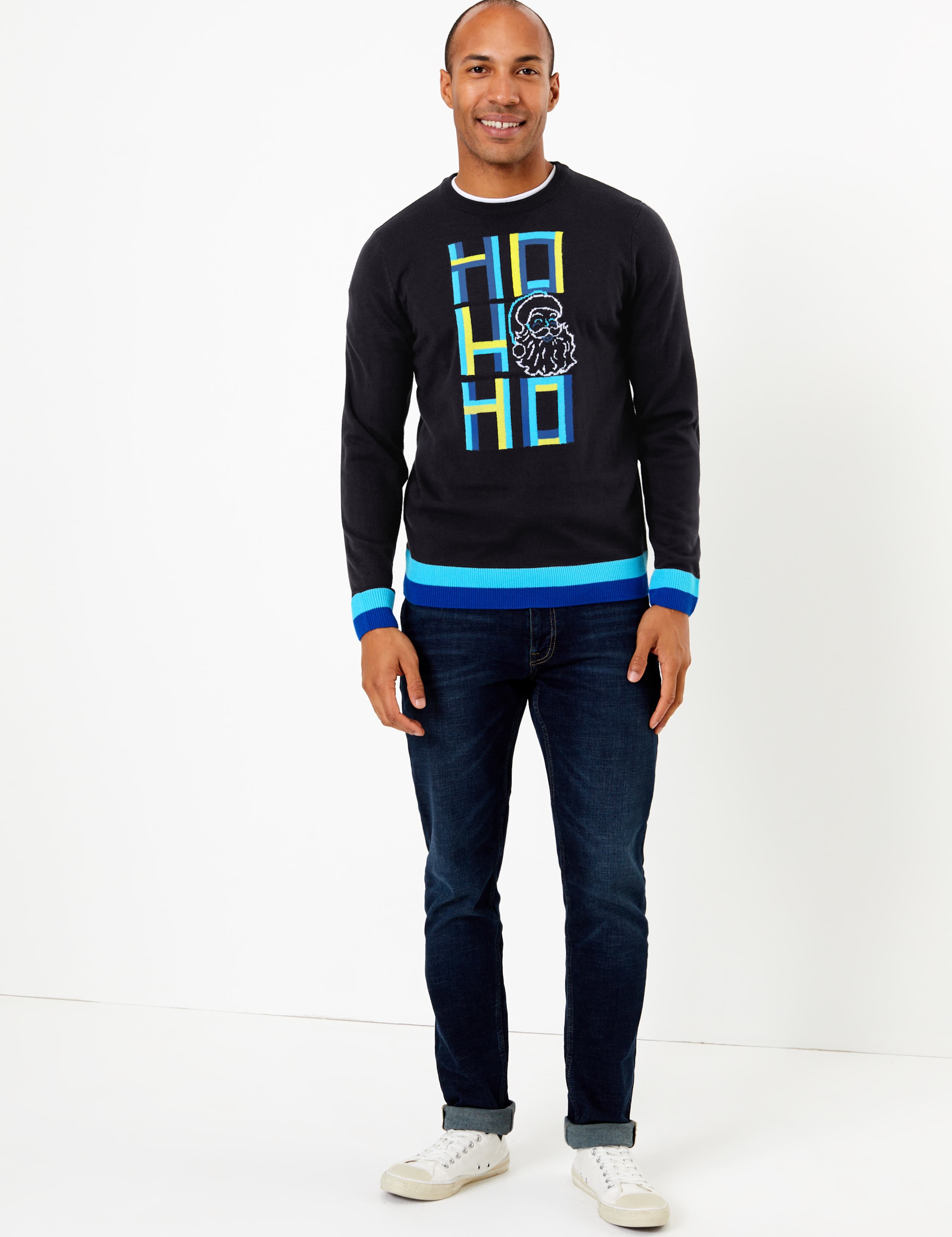 Christmas Ho Ho Ho Santa Design Crew Neck Jumper 3 of 4