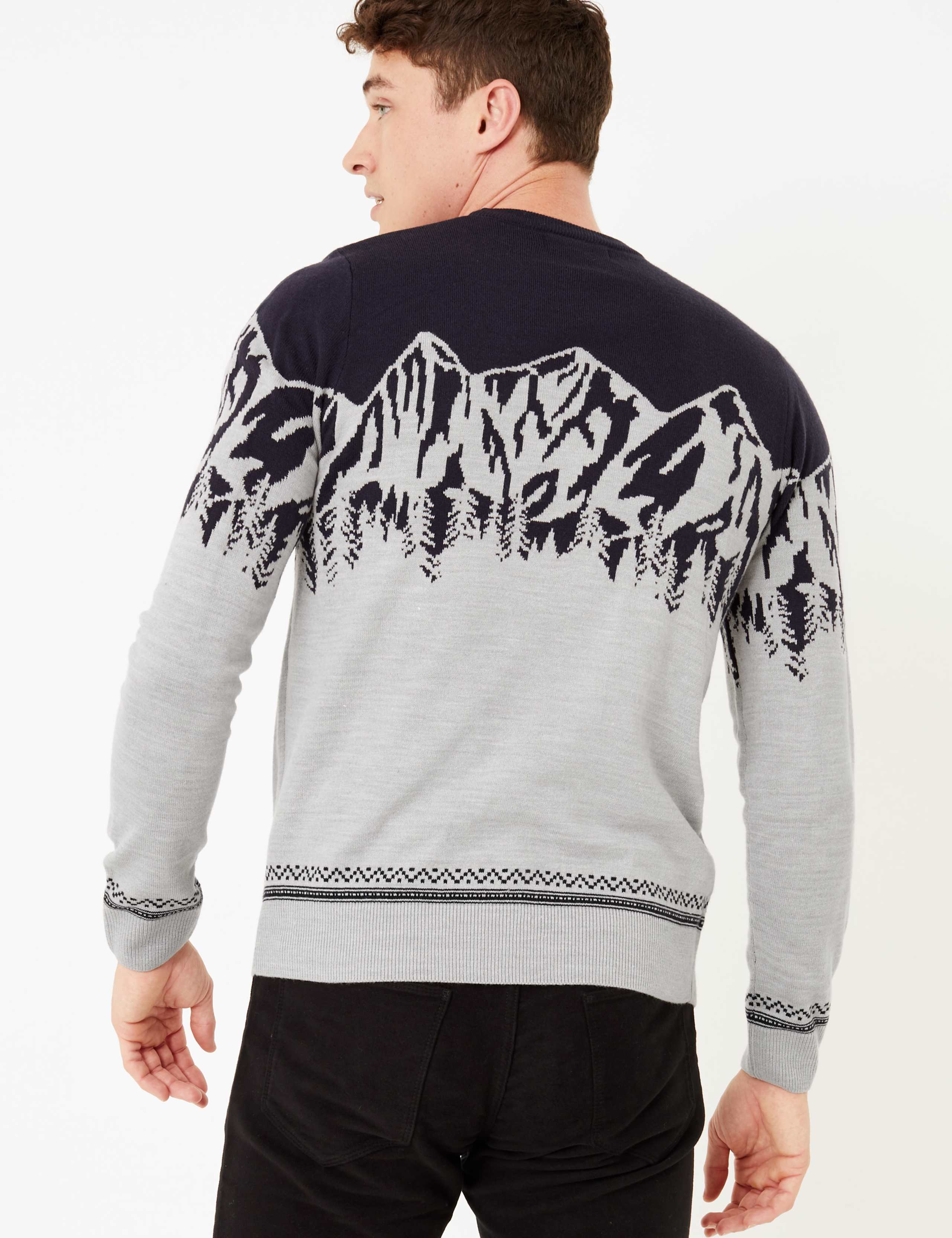Christmas Mountain Scene Design Crew Neck Jumper 4 of 4
