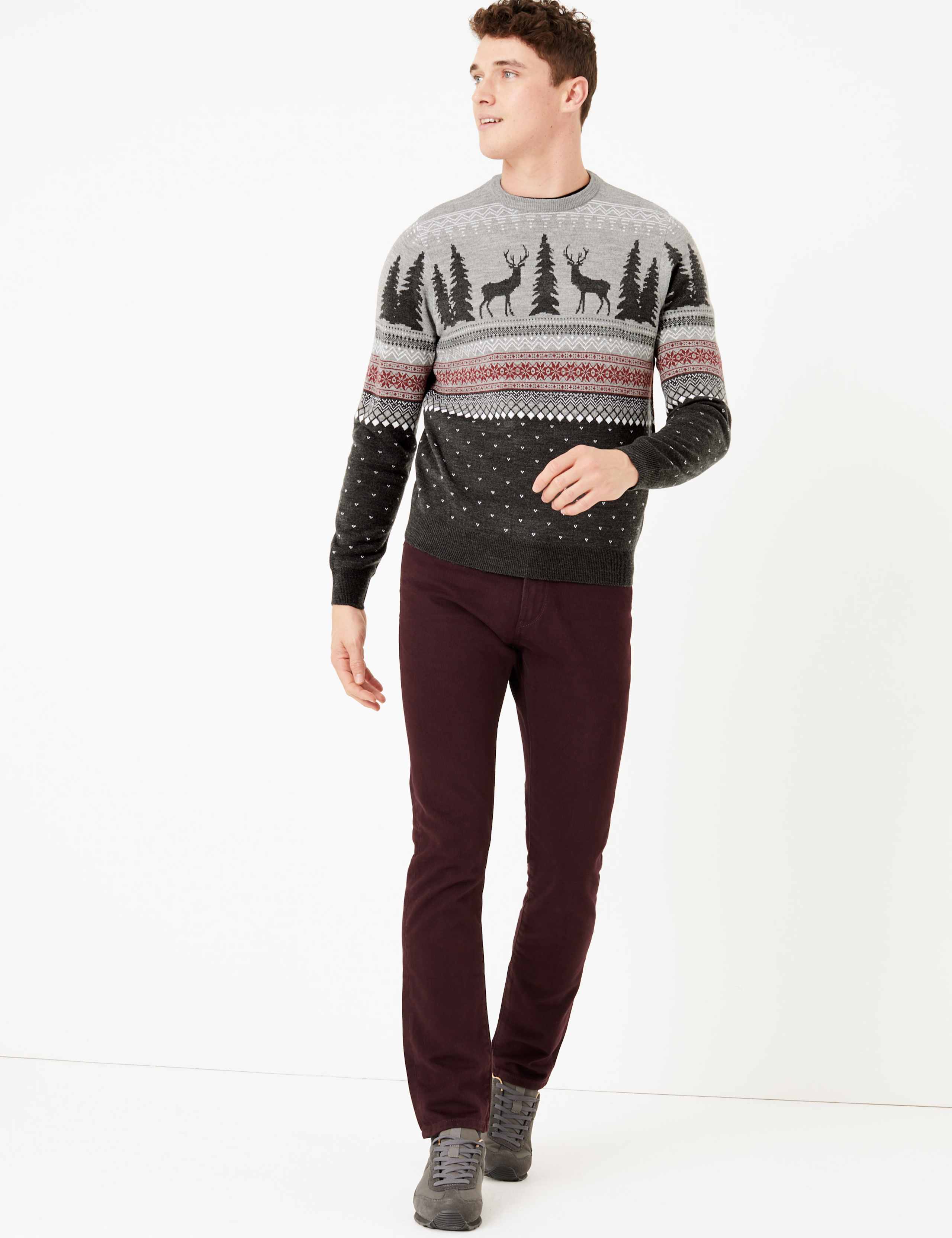 Christmas Stag Knitted Jumper 1 of 4