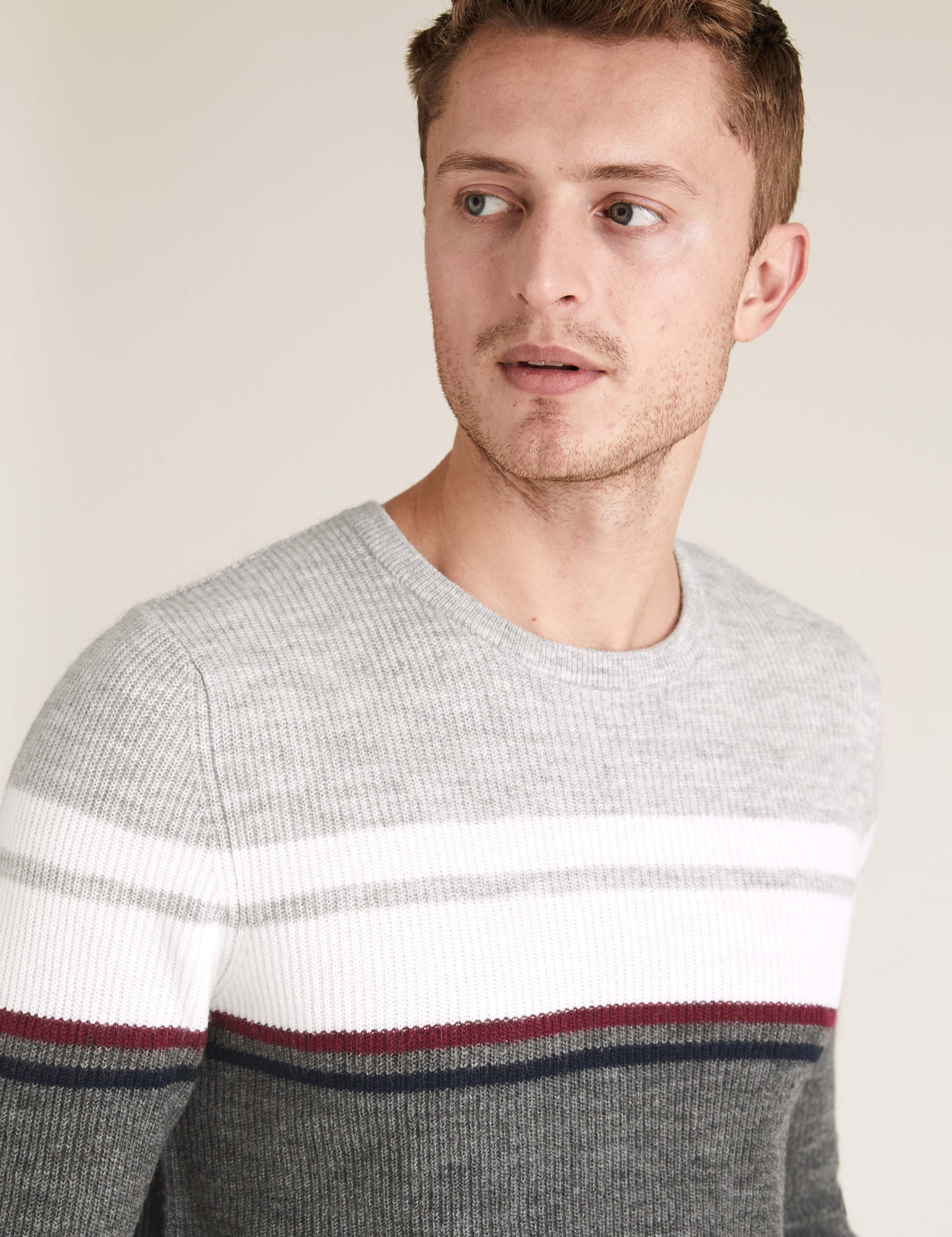 Supersoft Block Stripe Crew Neck Jumper 1 of 4
