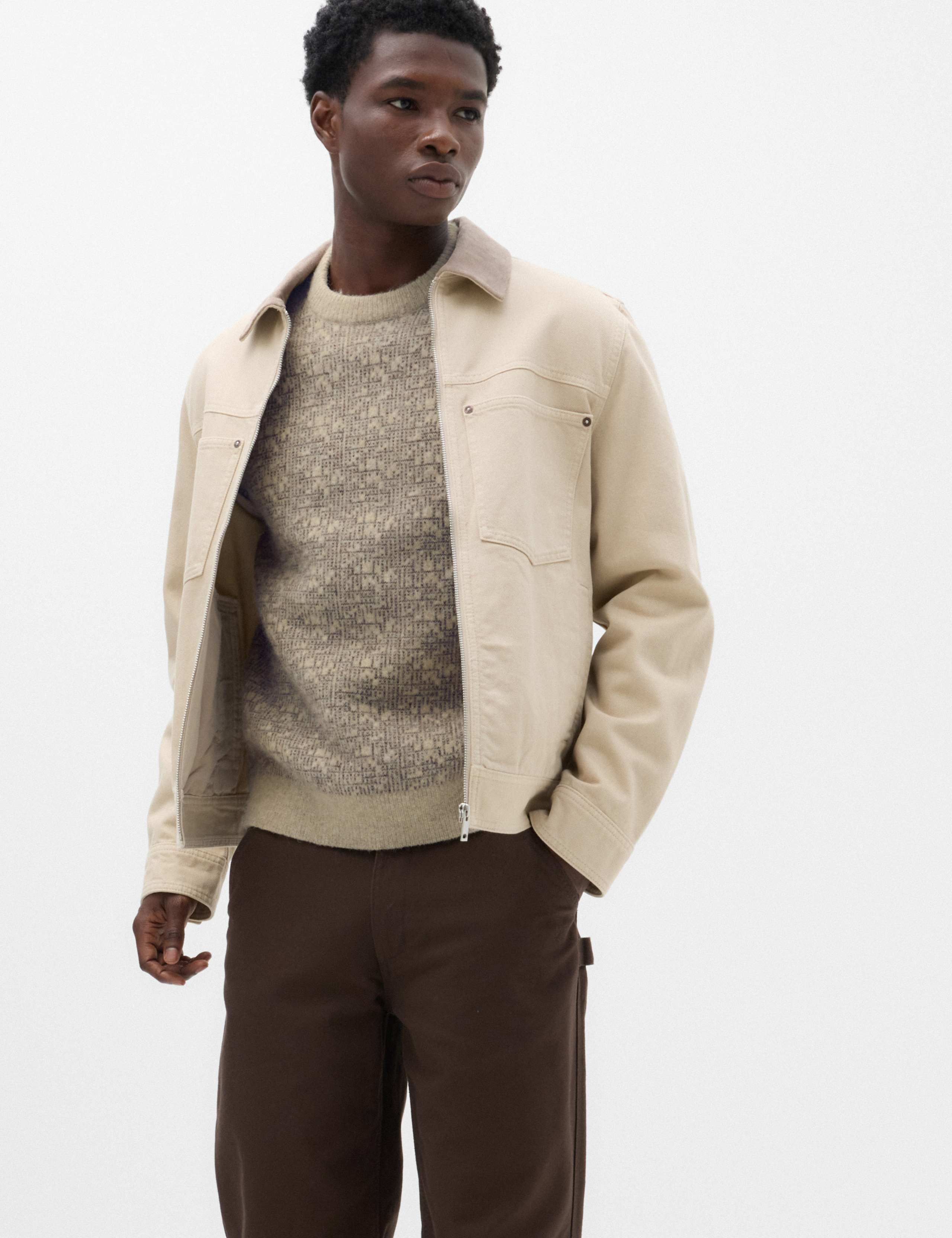 Lofty Patterned Crew Neck Jumper with Wool 6 of 6