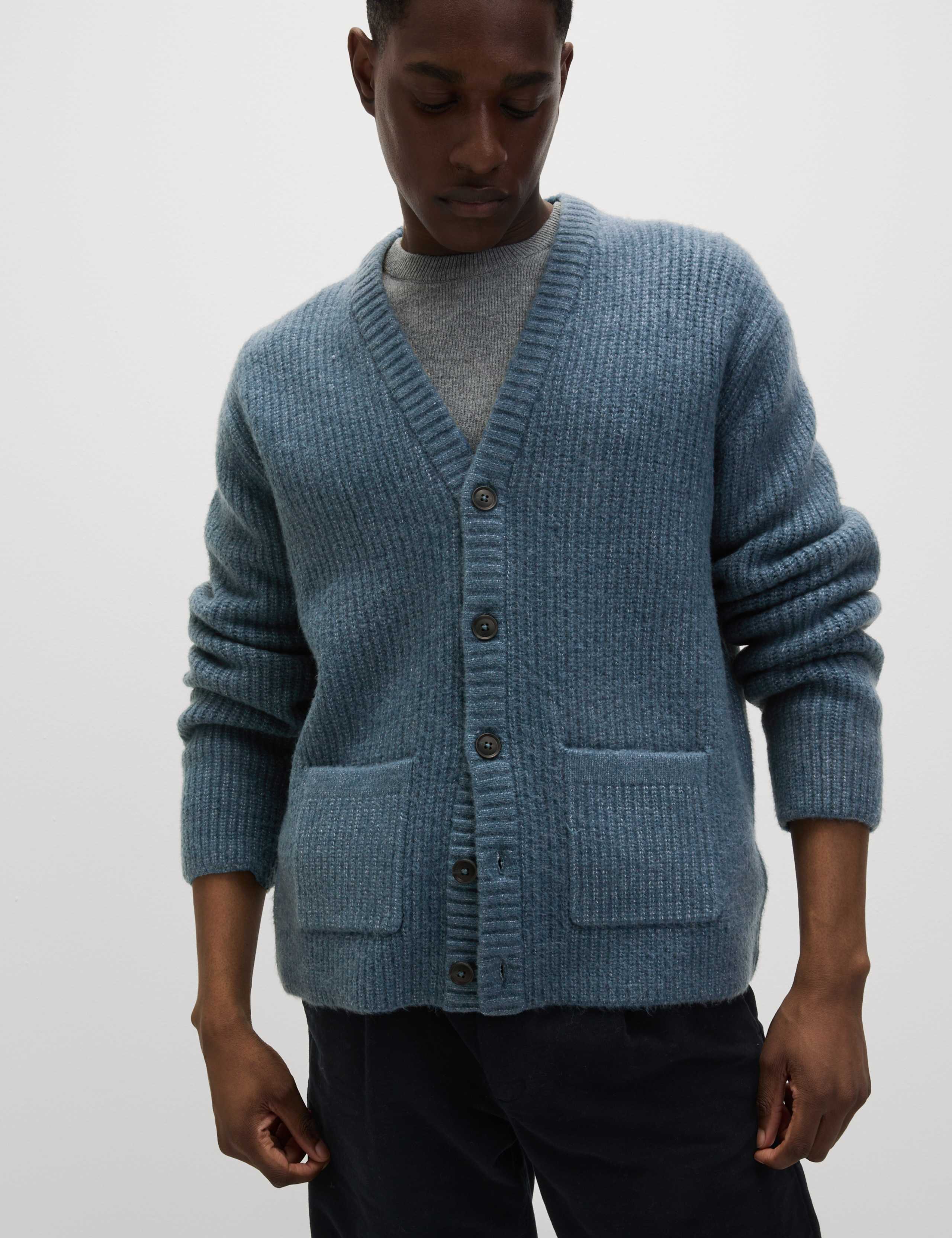 Supersoft Ribbed V-Neck Cardigan with Wool 3 of 8